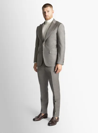 The Hector Plaid Chocolate Brown Suit