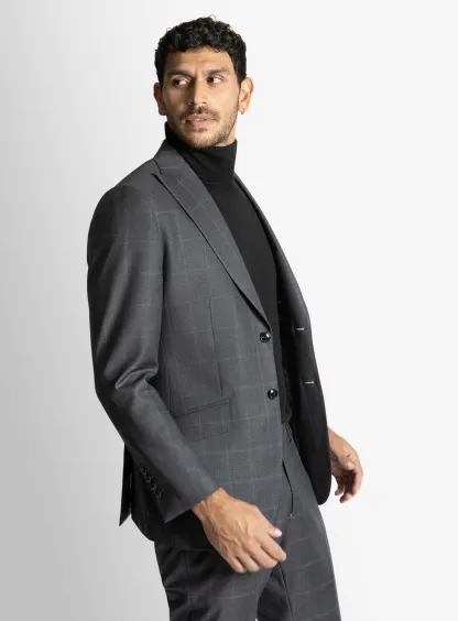Gabriel Indigo Overcheck Suit
