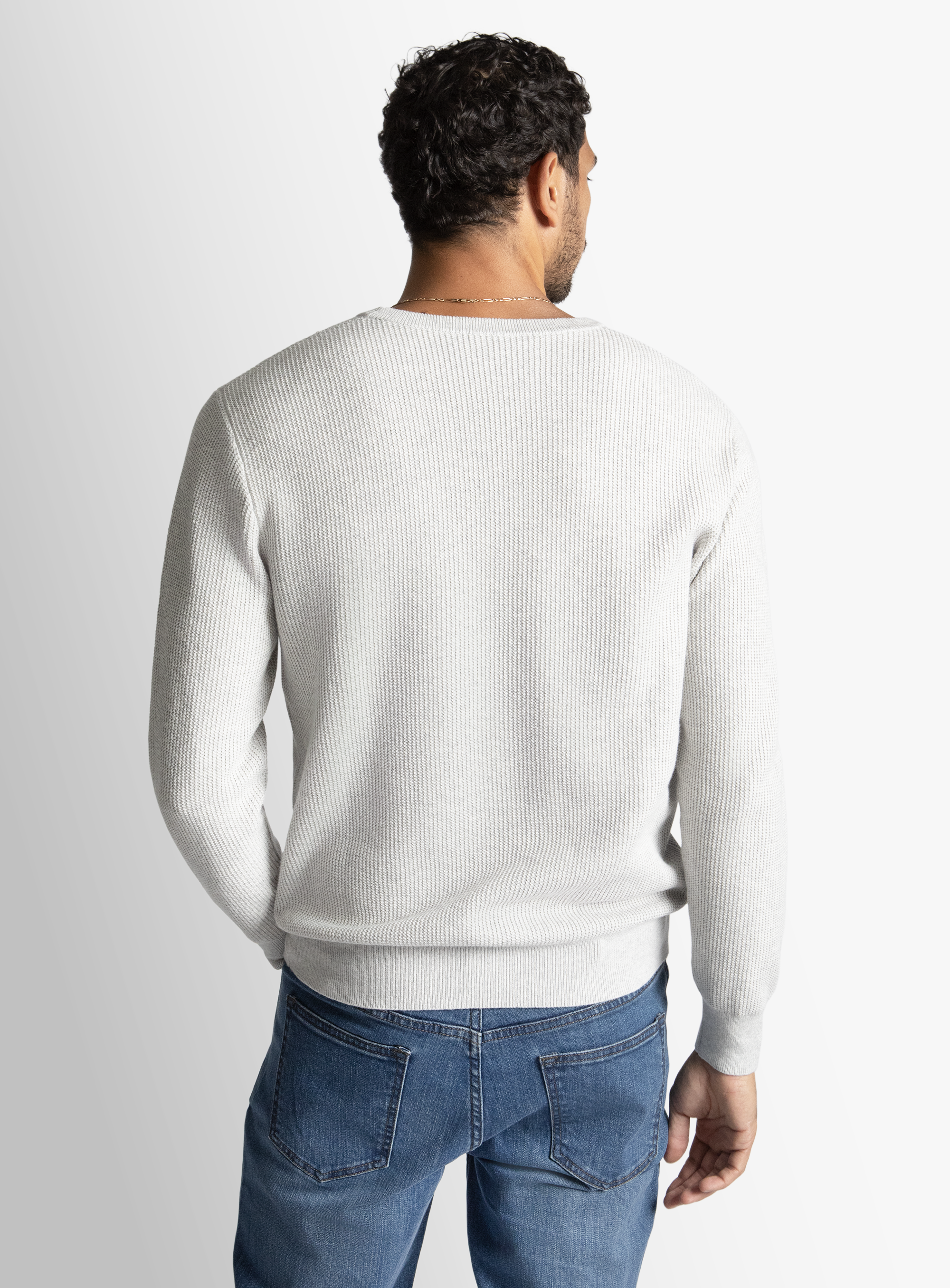 Ash Textured Rib Crew Neck 