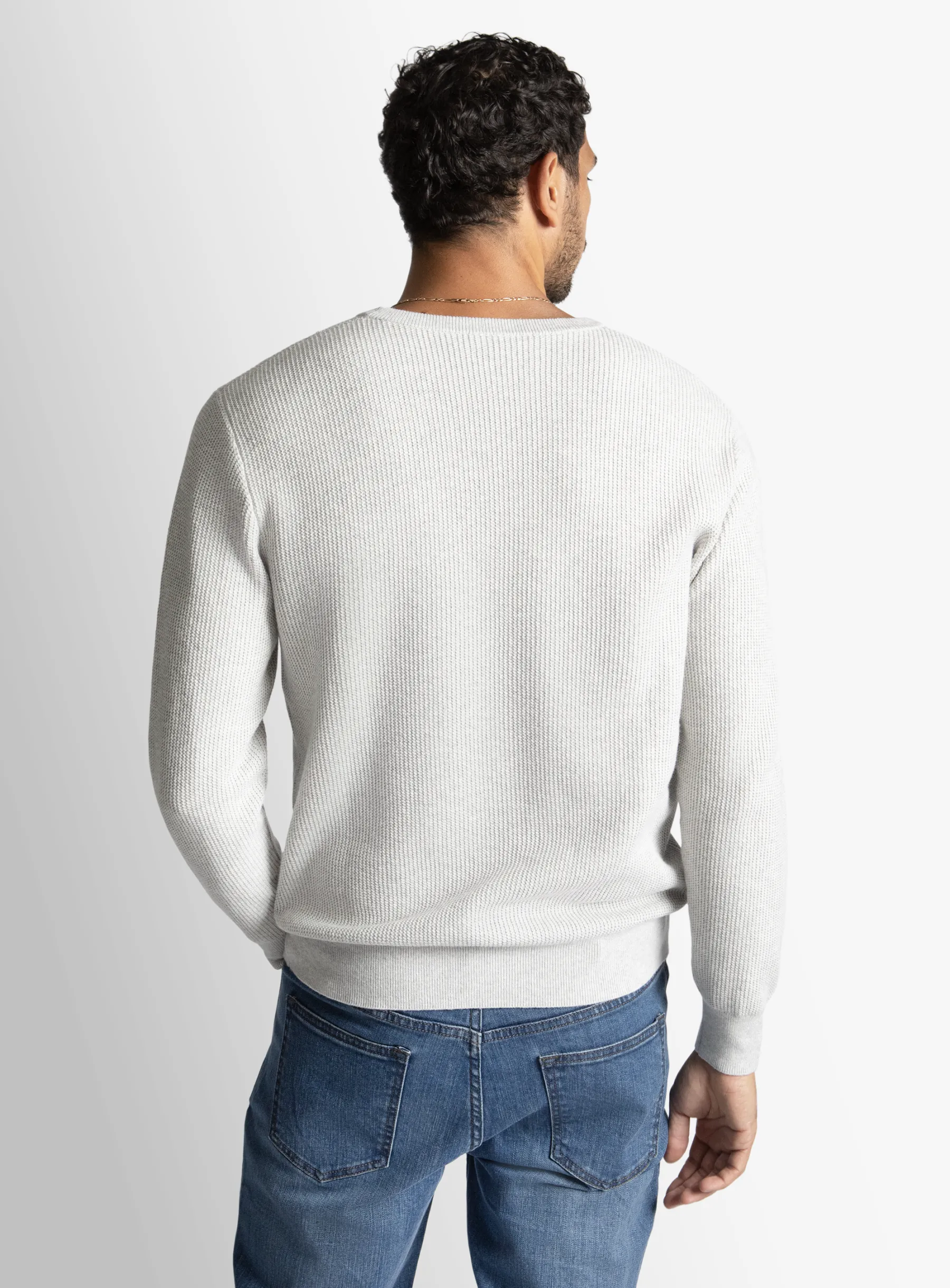 Ash Textured Rib Crew Neck