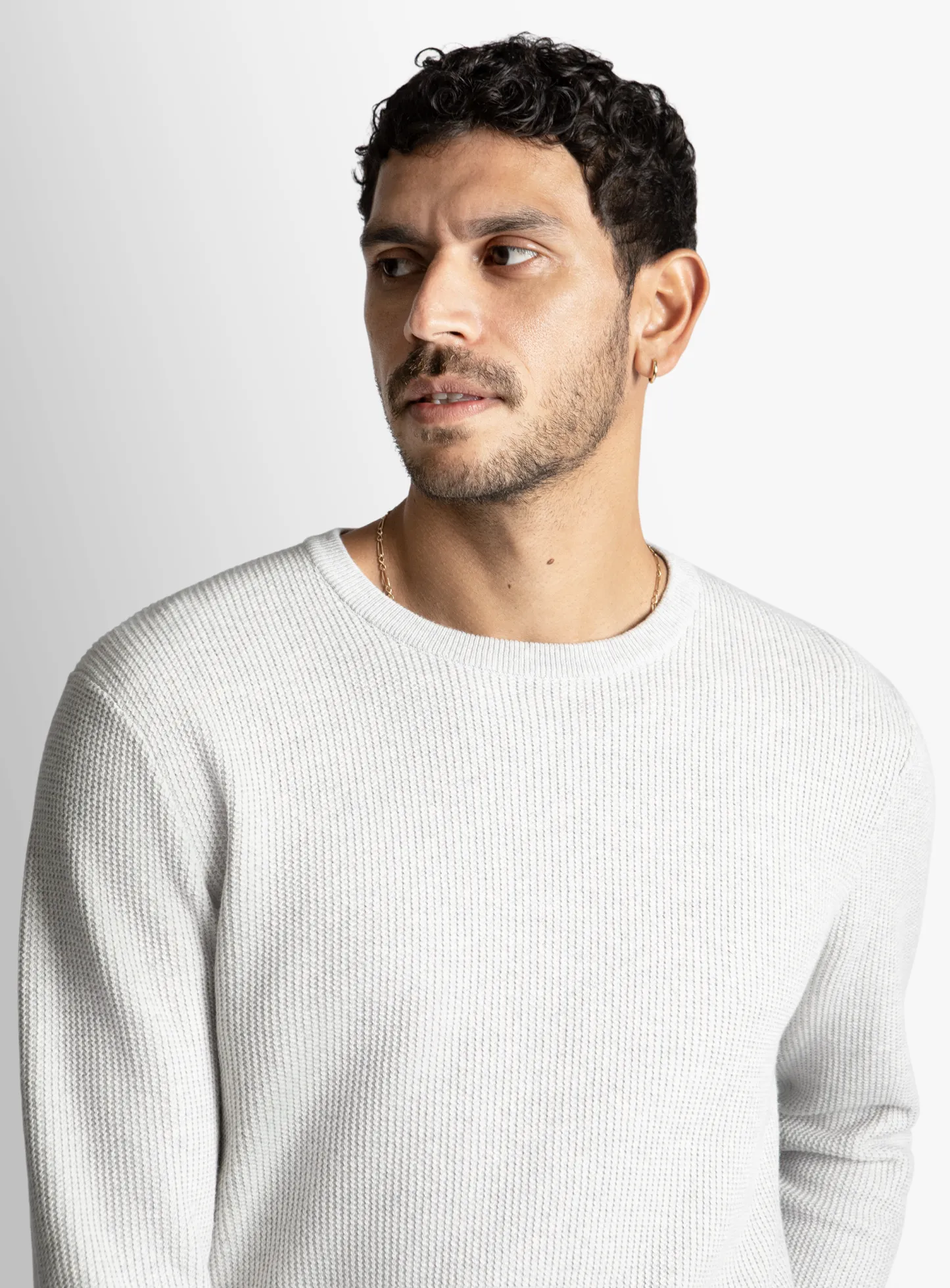 Ash Textured Rib Crew Neck