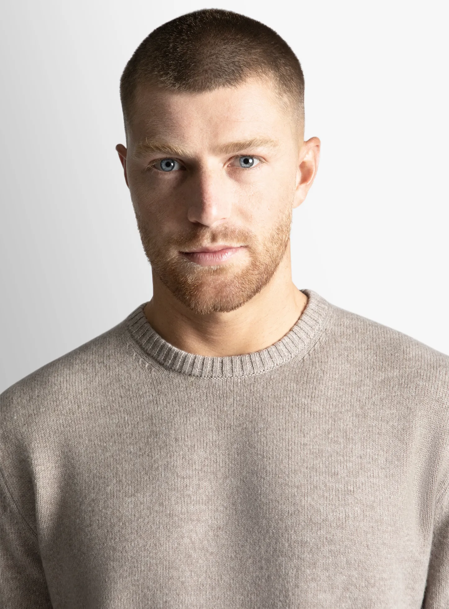 Taupe Wool/Cashmere Crewneck Knit