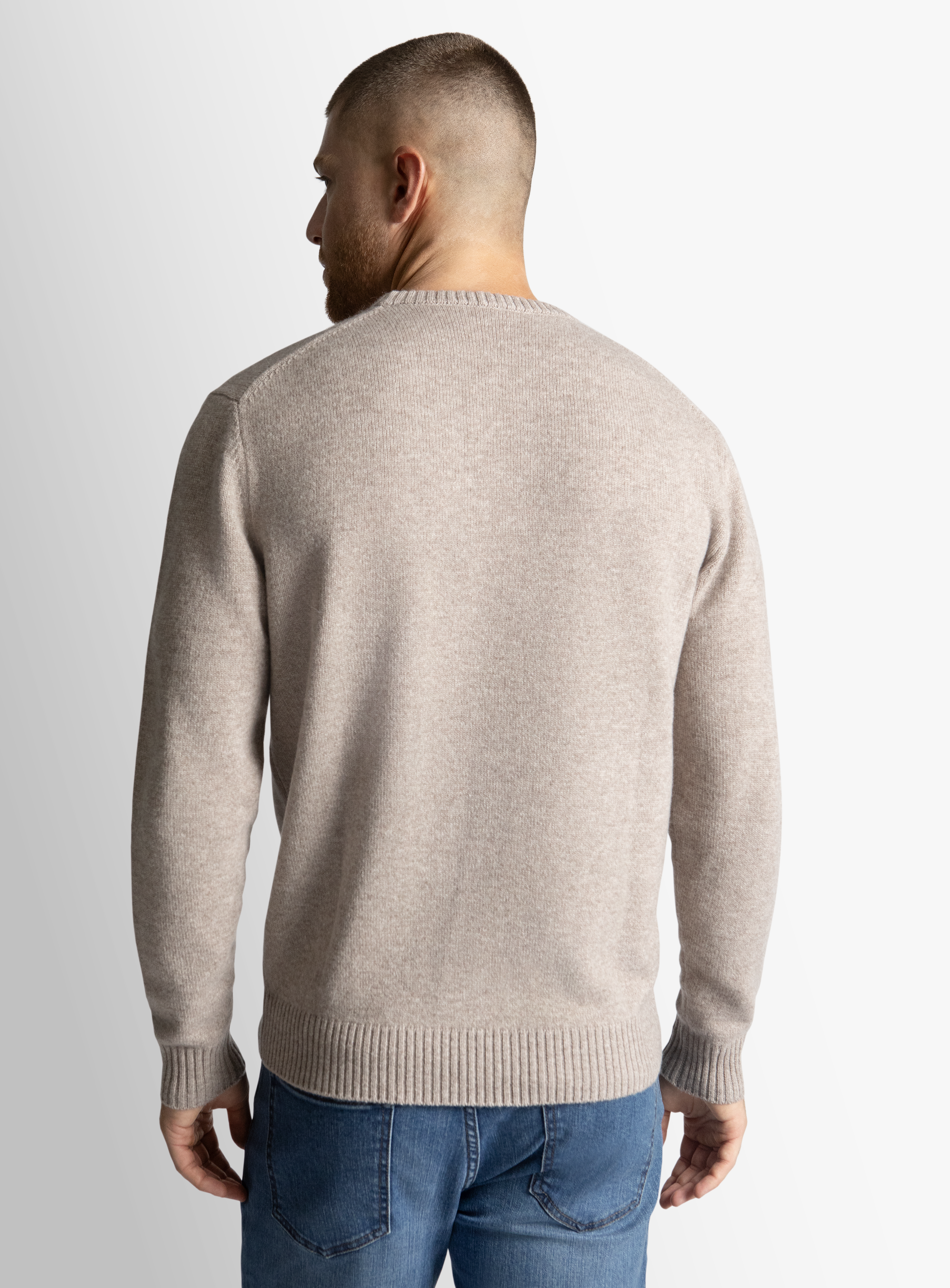 Taupe Wool/Cashmere Crewneck Knit