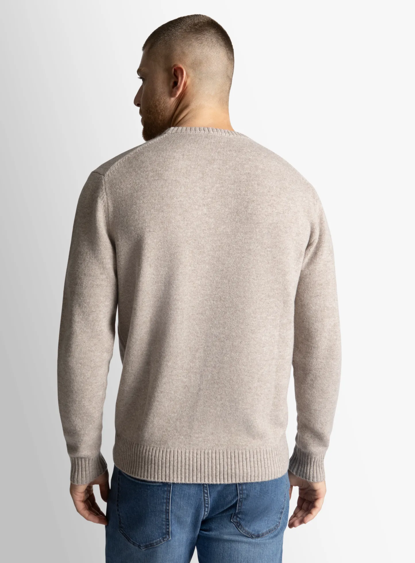 Taupe Wool/Cashmere Crewneck Knit