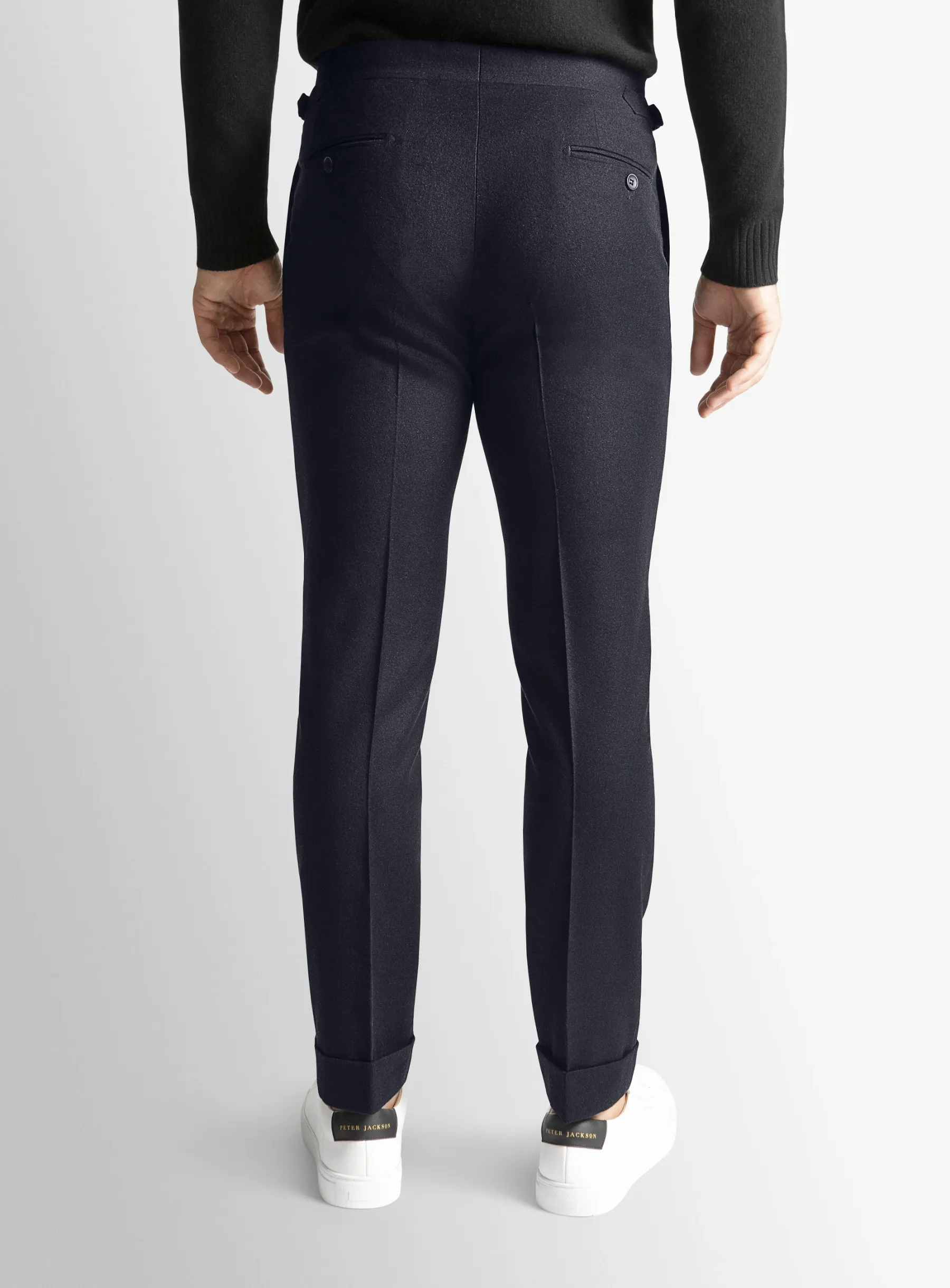 Argenta Flannel Navy Trousers
