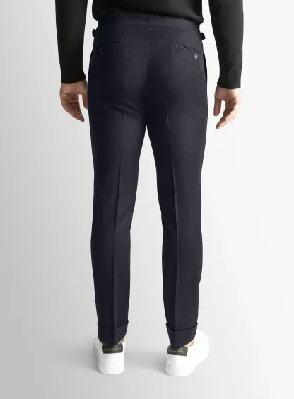 Argenta Flannel Navy Trousers