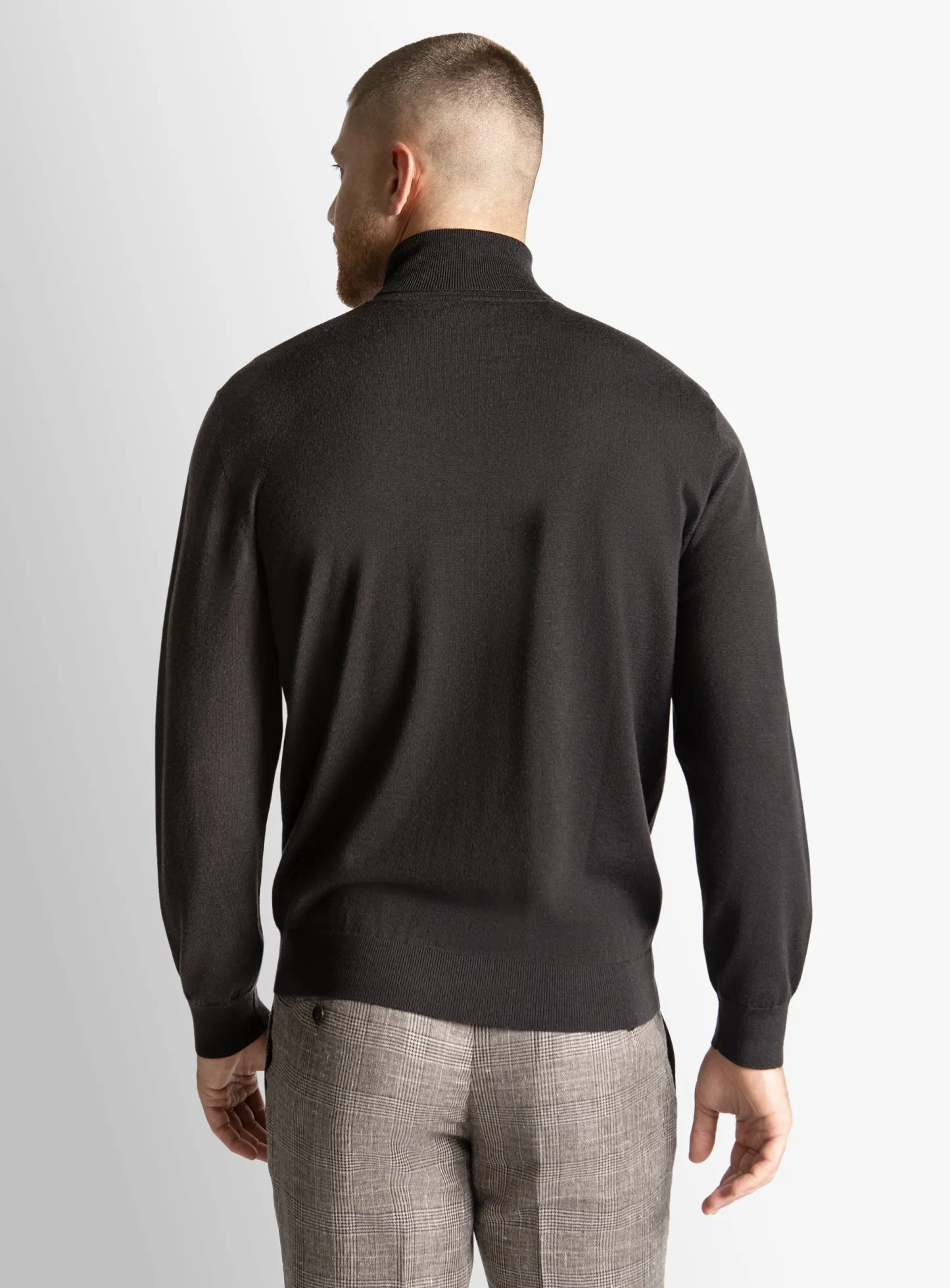 Merino Wool Brown Turtleneck Knit