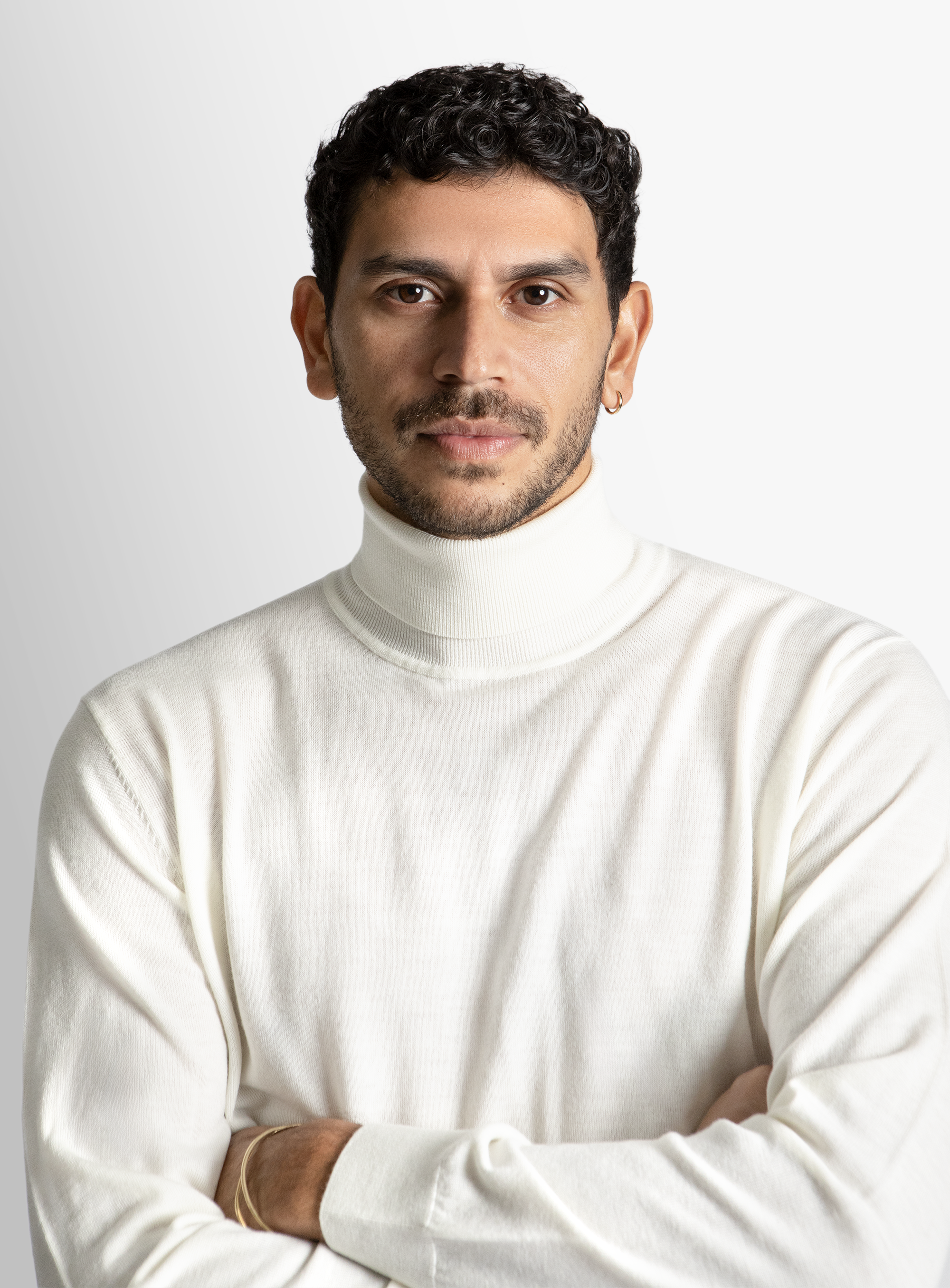 Merino Wool Cream Turtleneck Knit