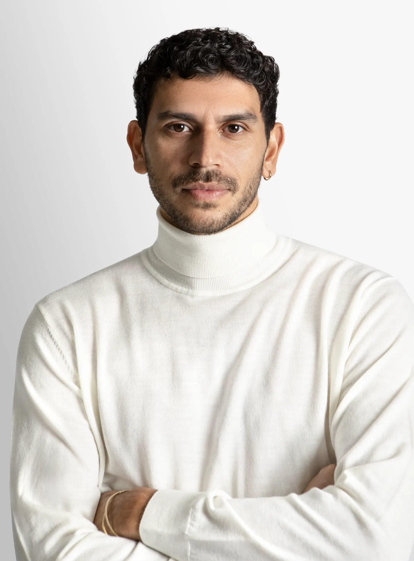 Merino Wool Cream Turtleneck Knit