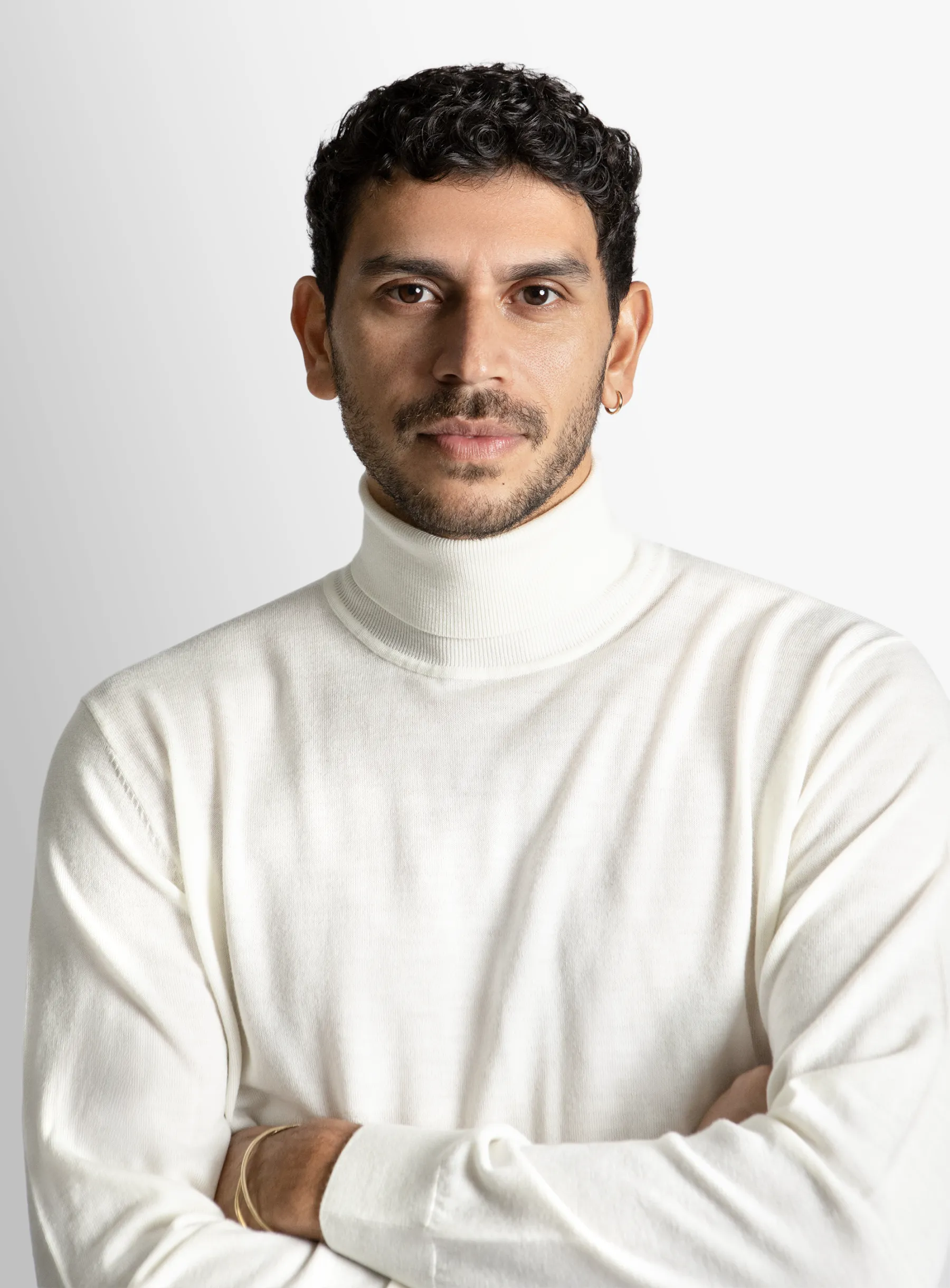 Merino Wool Cream Turtleneck Knit