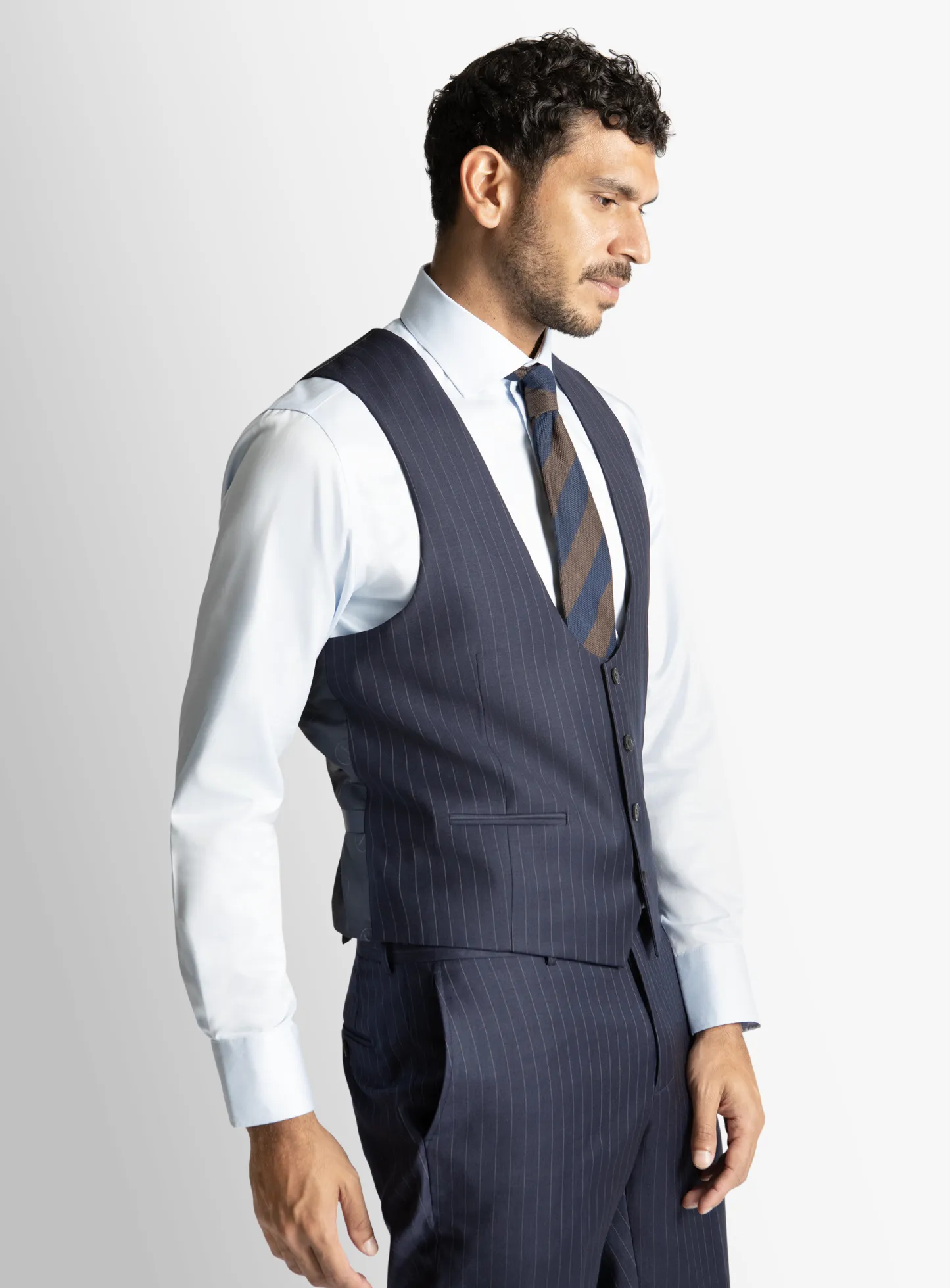 Ortona Navy Pinstripe Vest