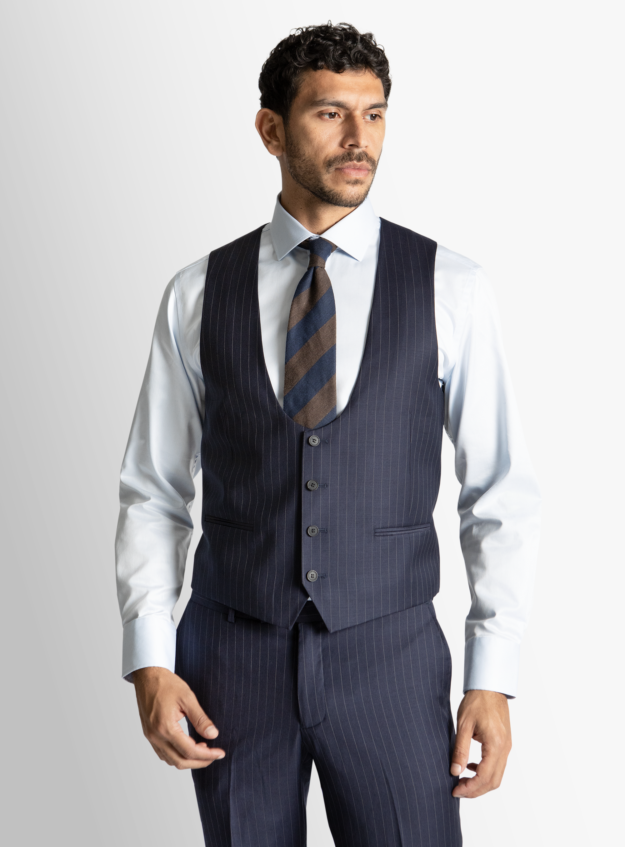 Ortona Navy Pinstripe Vest