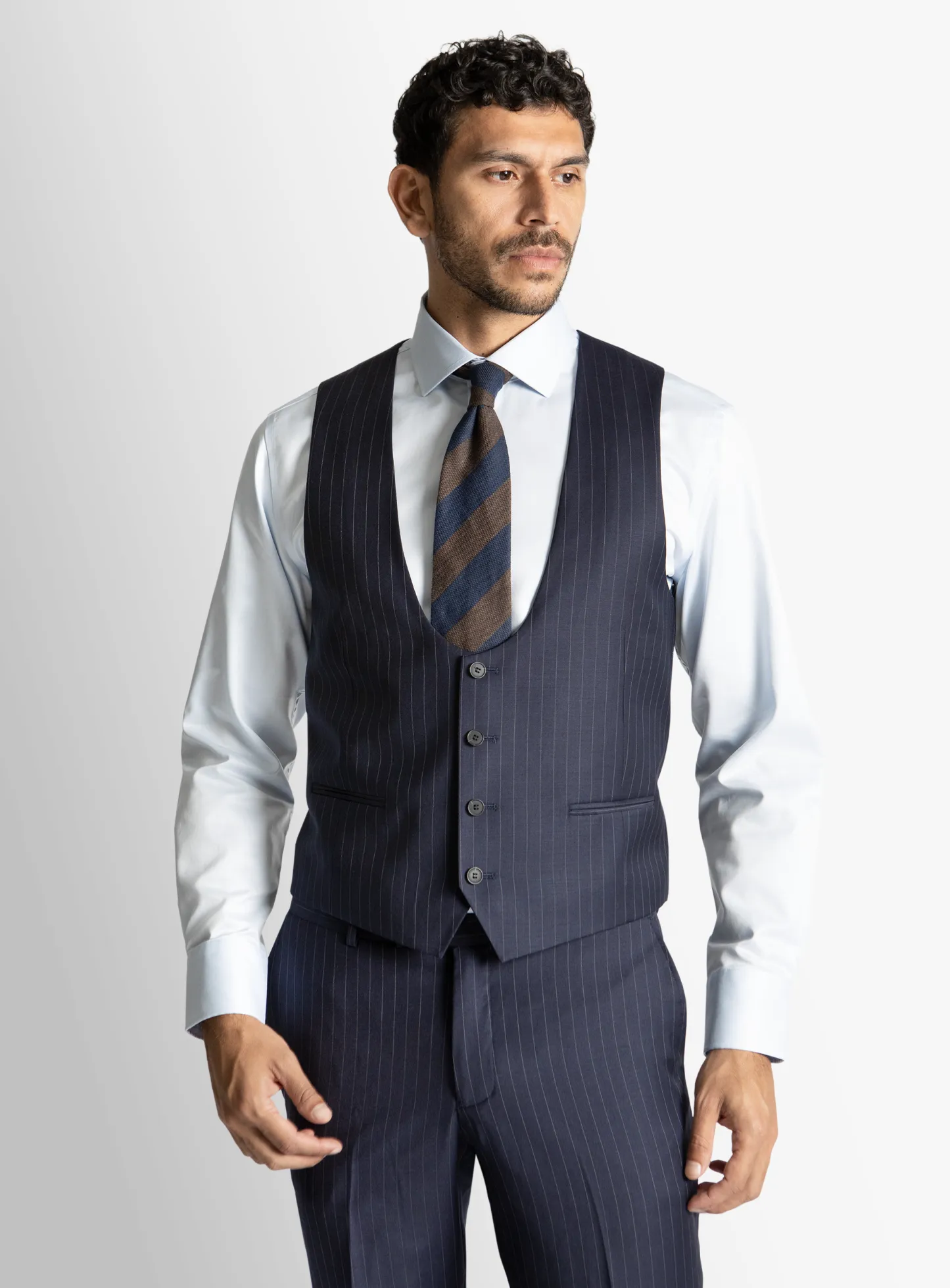 Ortona Navy Pinstripe Vest