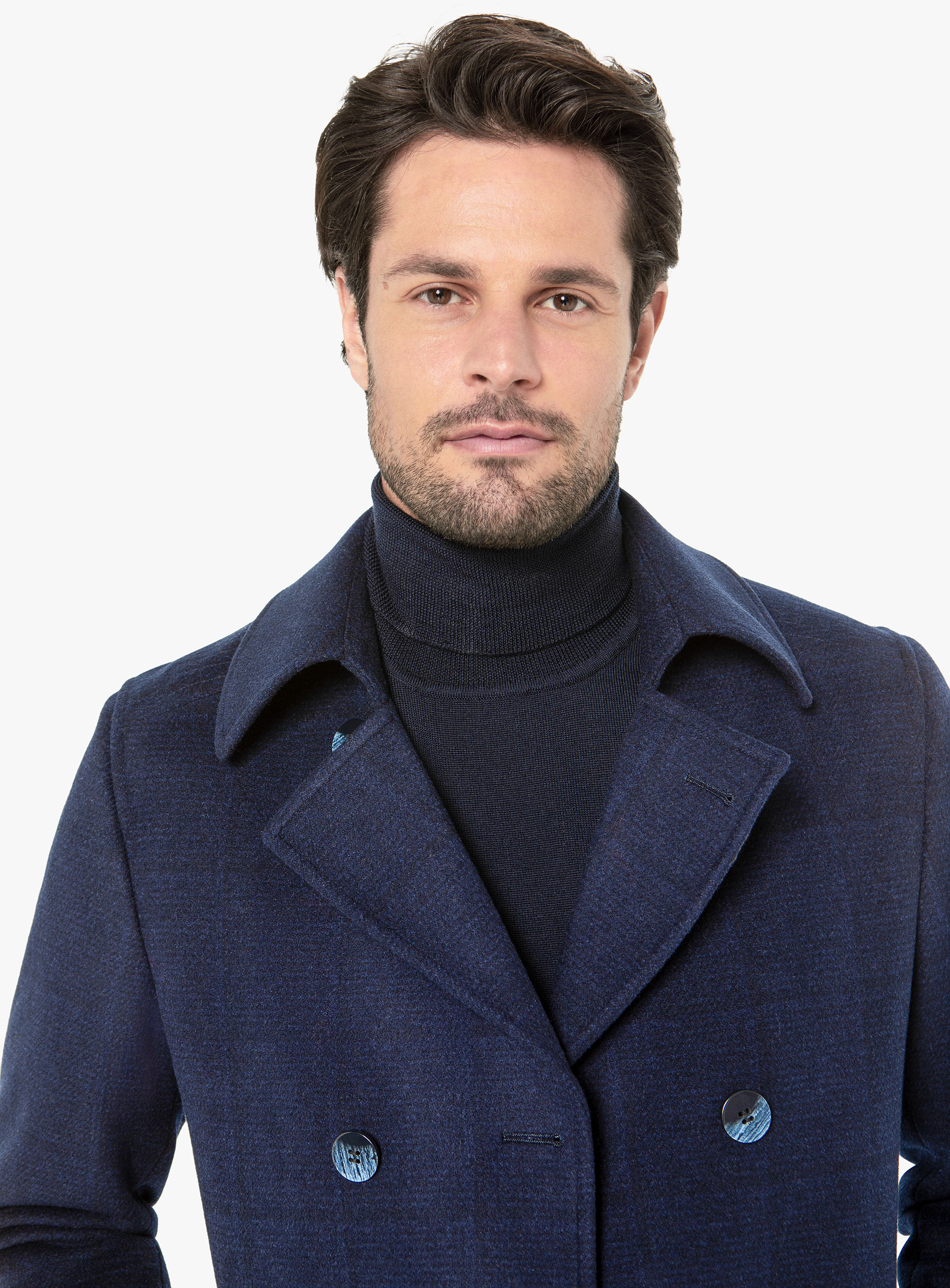 Archer Double Breasted Indigo Peacoat