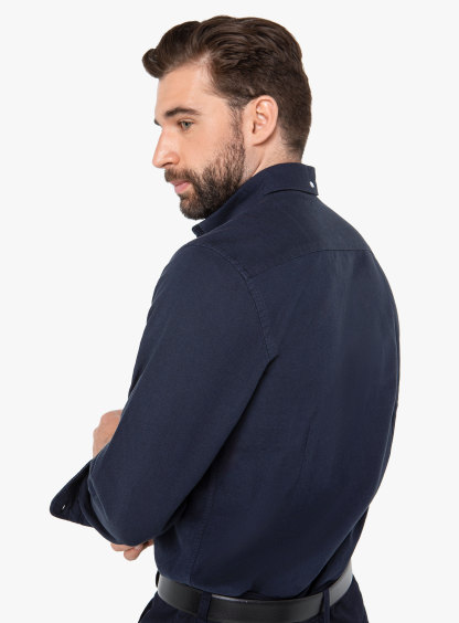 Men {collection_title} Merano Navy Oxford Shirt Peter Jackson