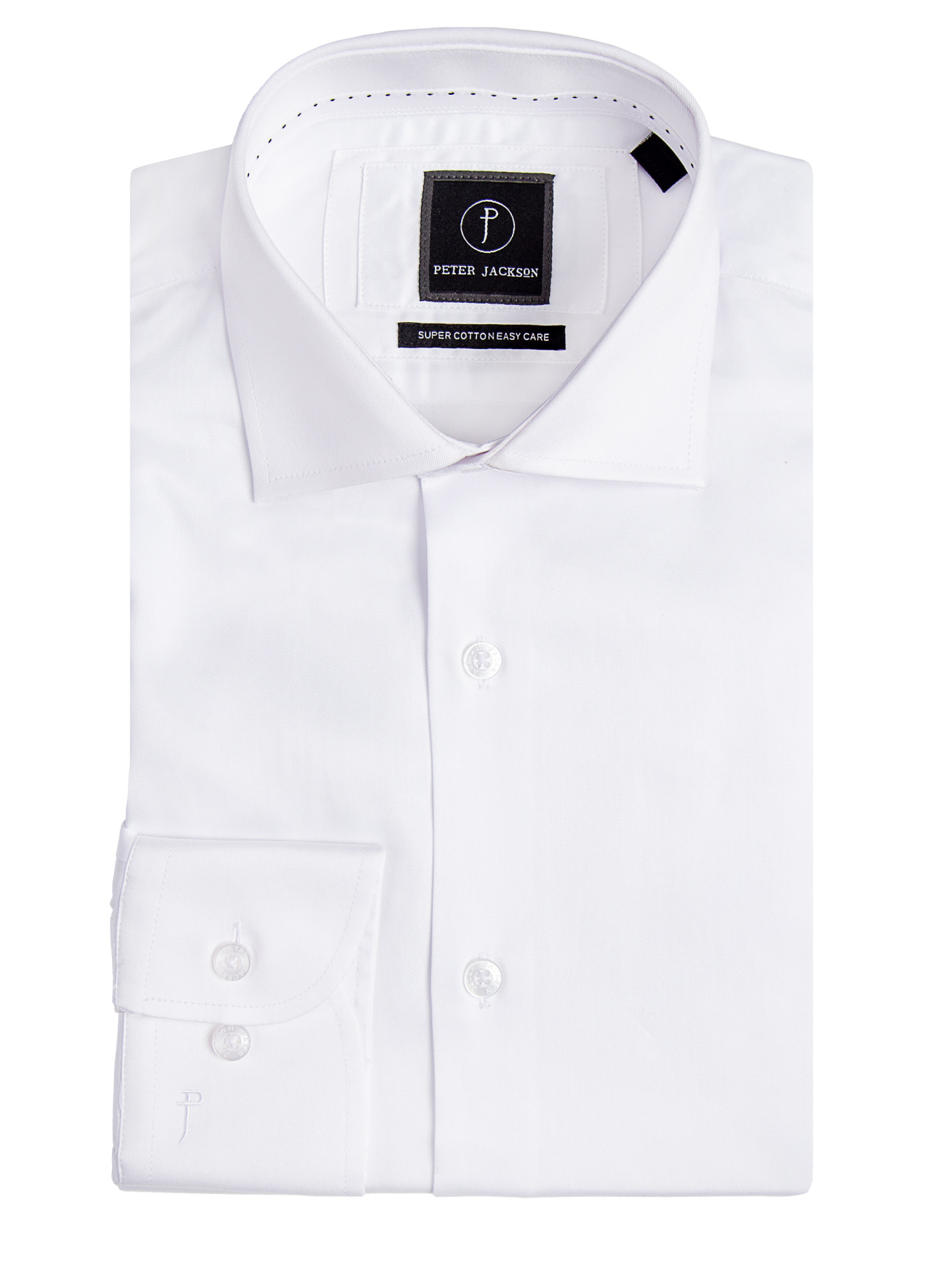 Men {collection_title} White Twill Dress Shirt Peter Jackson