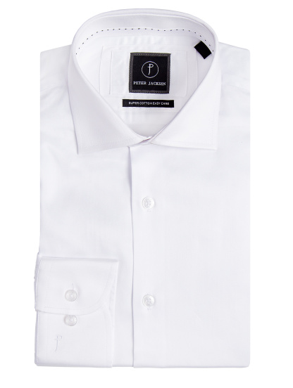 Men {collection_title} White Twill Dress Shirt Peter Jackson