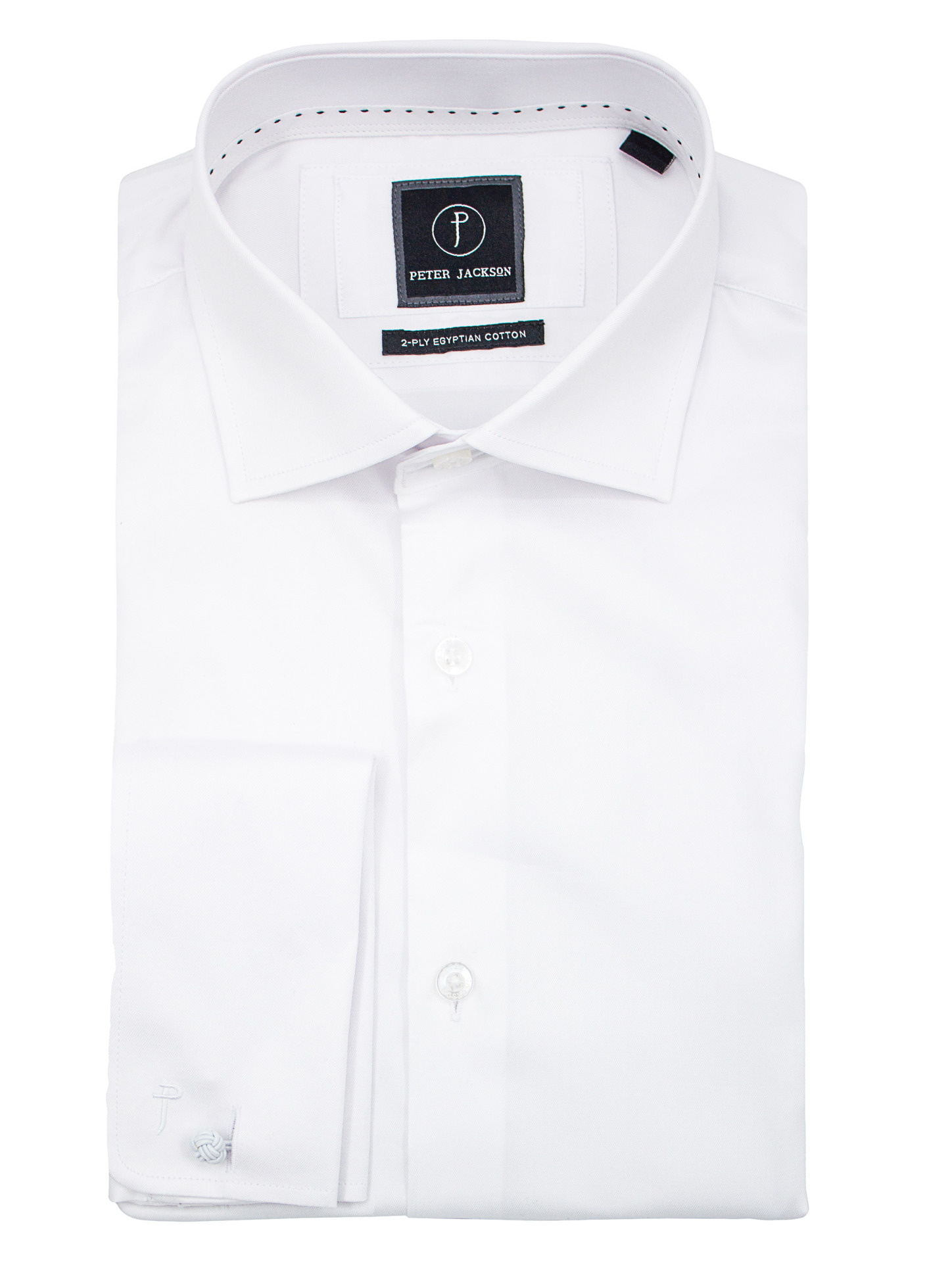 Men {collection_title} Milan White French Cuff Shirt Peter Jackson