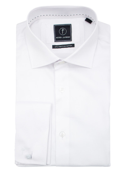 Men {collection_title} Milan White French Cuff Shirt Peter Jackson