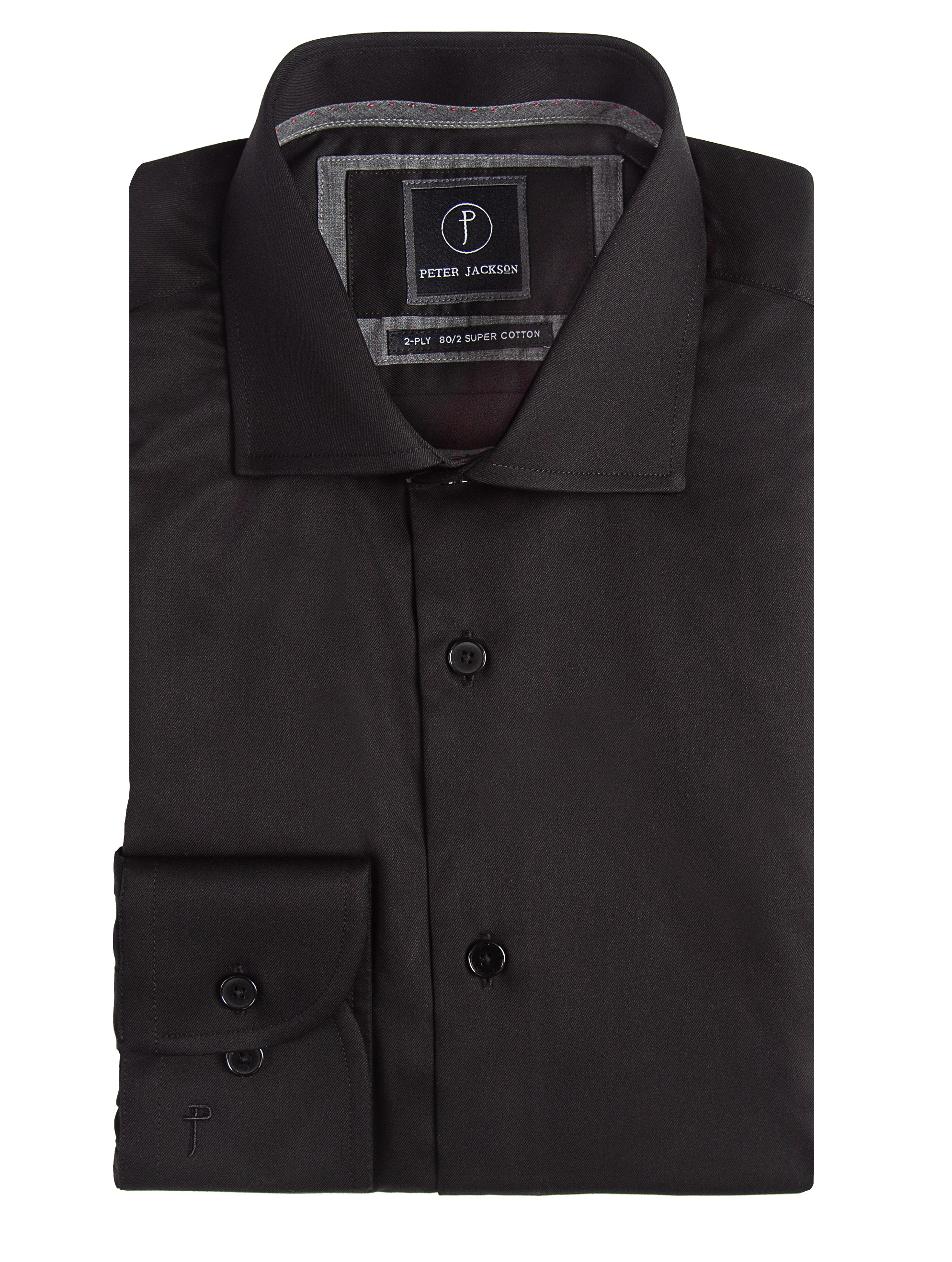Men {collection_title} Milan Black Twill Shirt Peter Jackson