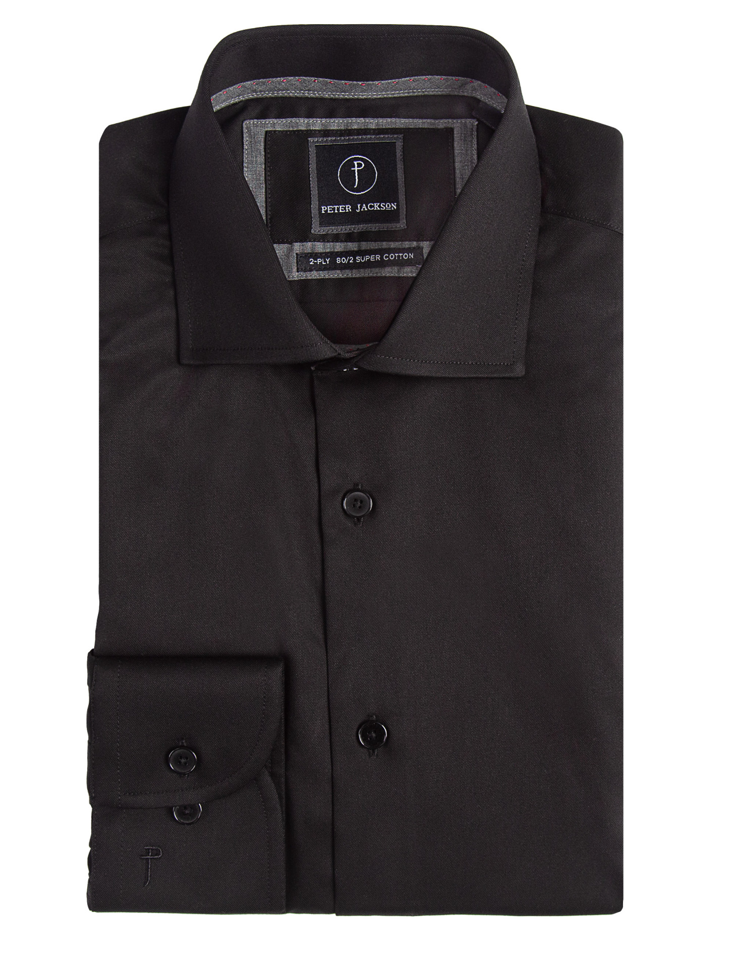 Men {collection_title} Milan Black Twill Shirt Peter Jackson