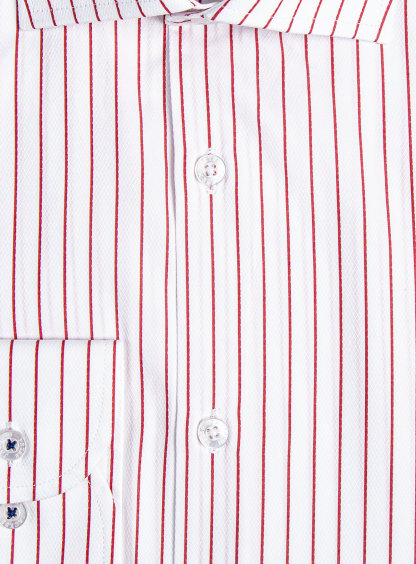 Men {collection_title} Red Pinstripe Business Shirt Peter Jackson