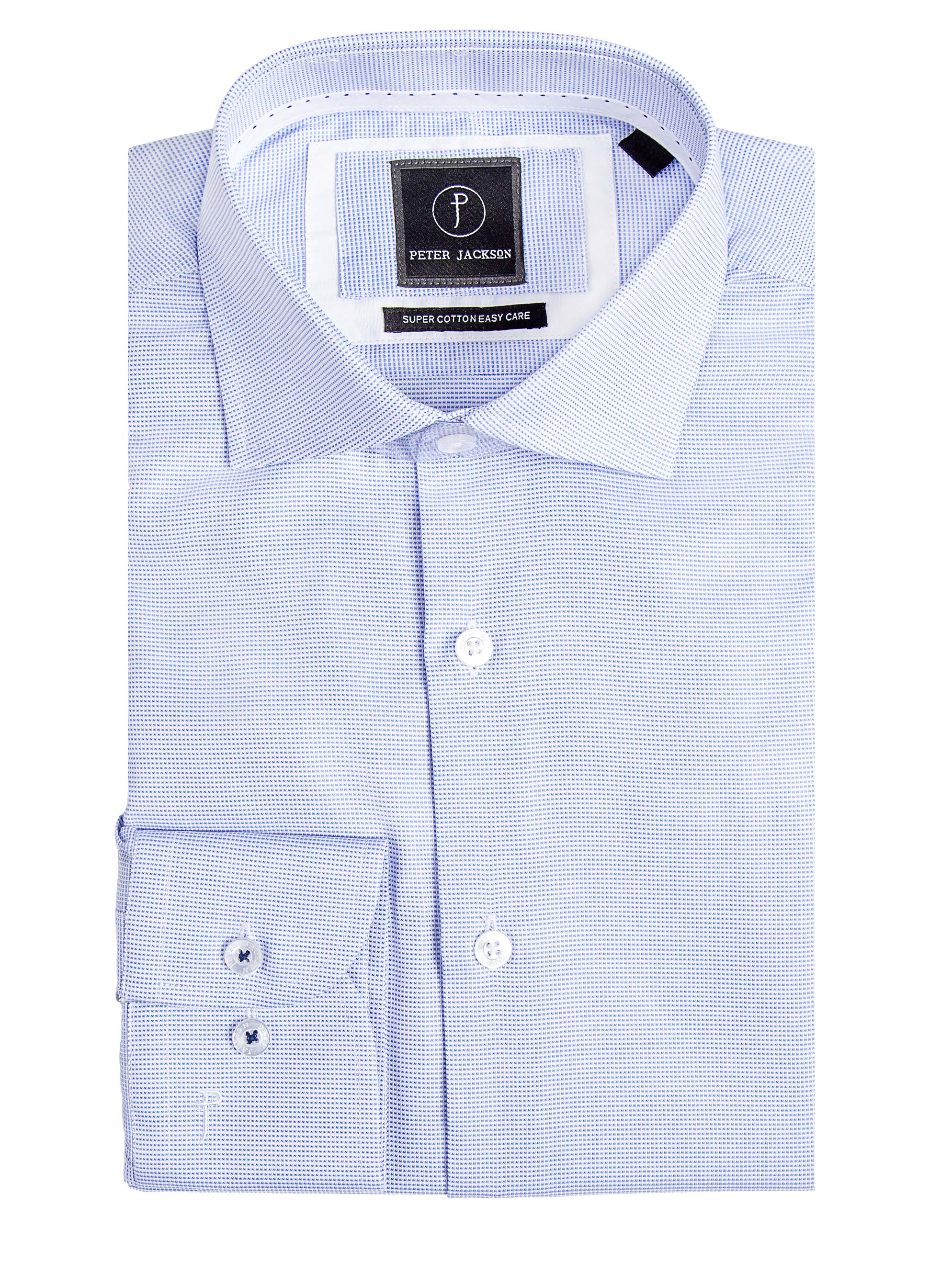 Men {collection_title} Milan Blue Micro Shirt Peter Jackson