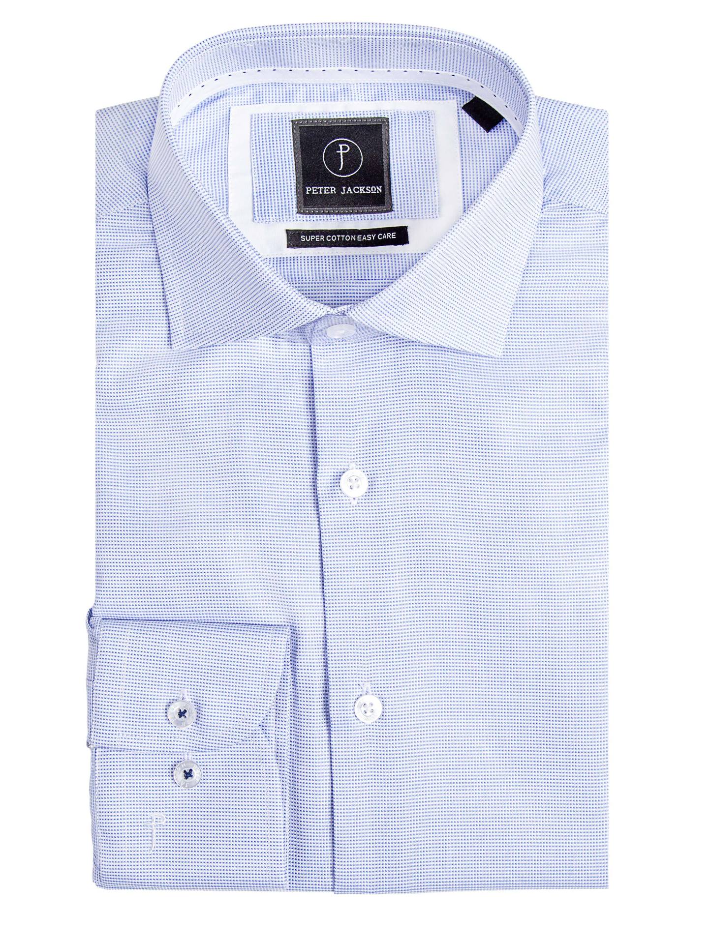 Men {collection_title} Milan Blue Micro Shirt Peter Jackson