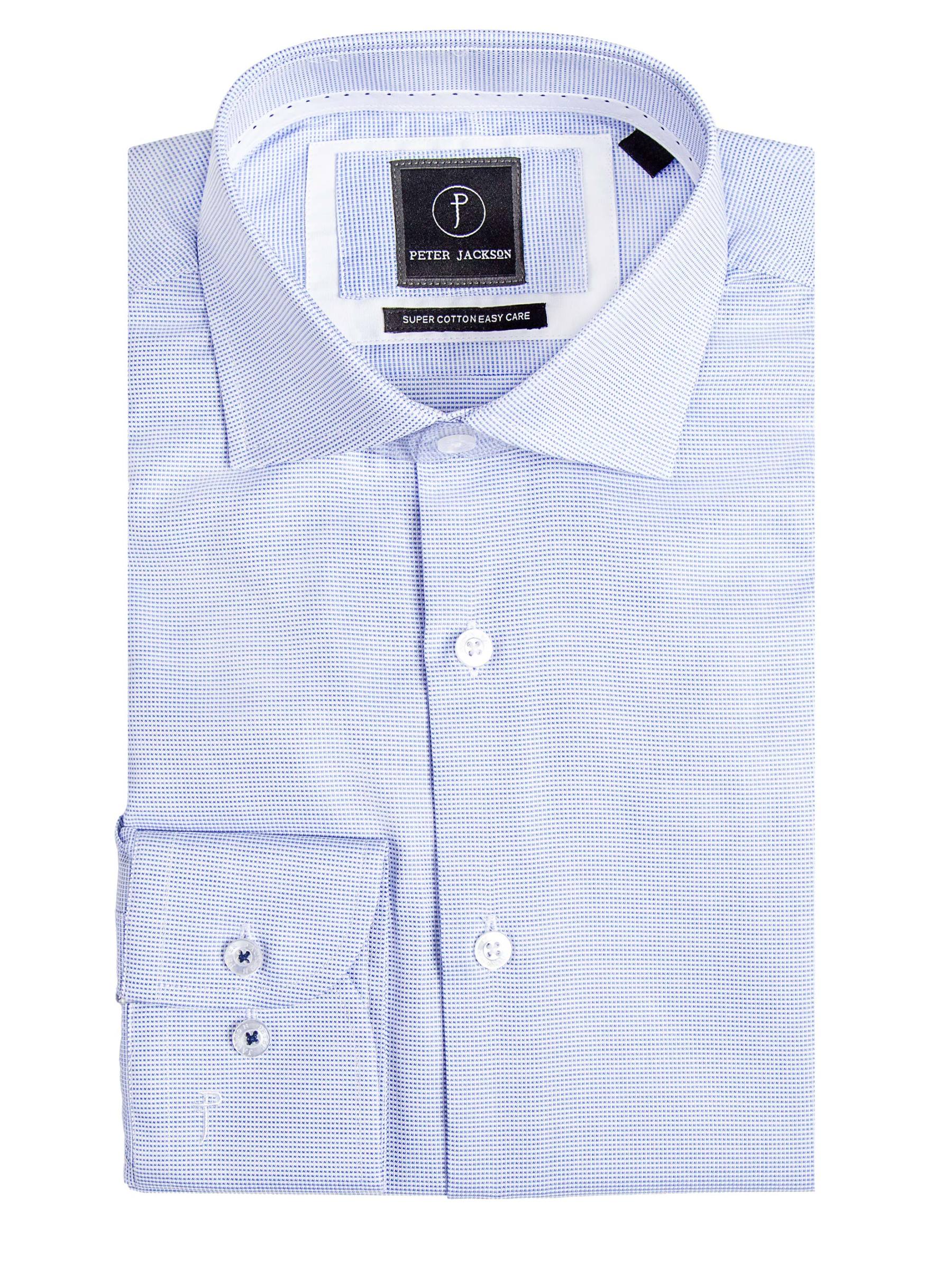 Men {collection_title} Milan Blue Micro Shirt Peter Jackson