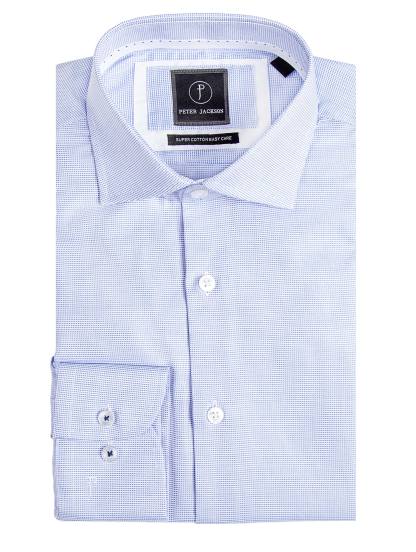 Men {collection_title} Milan Blue Micro Shirt Peter Jackson