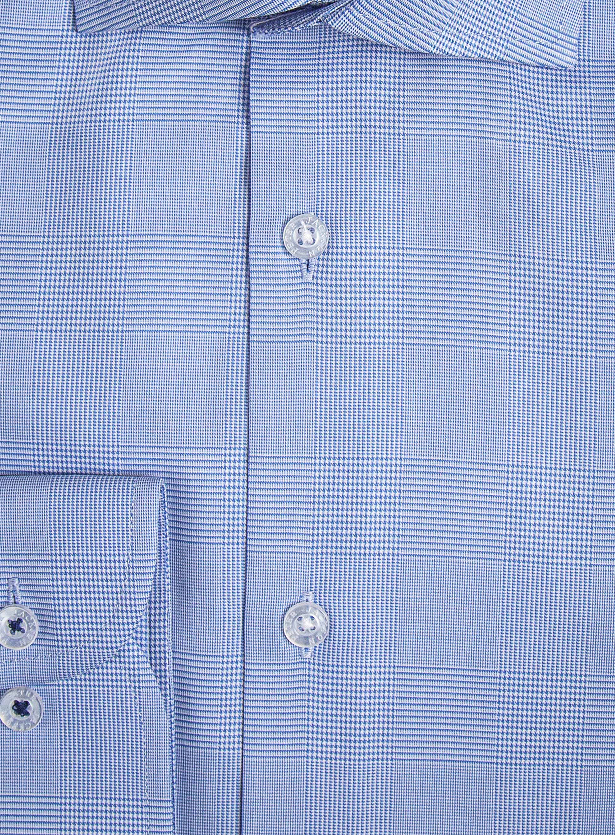 Men {collection_title} Milan Blue Classic Check Shirt Peter Jackson