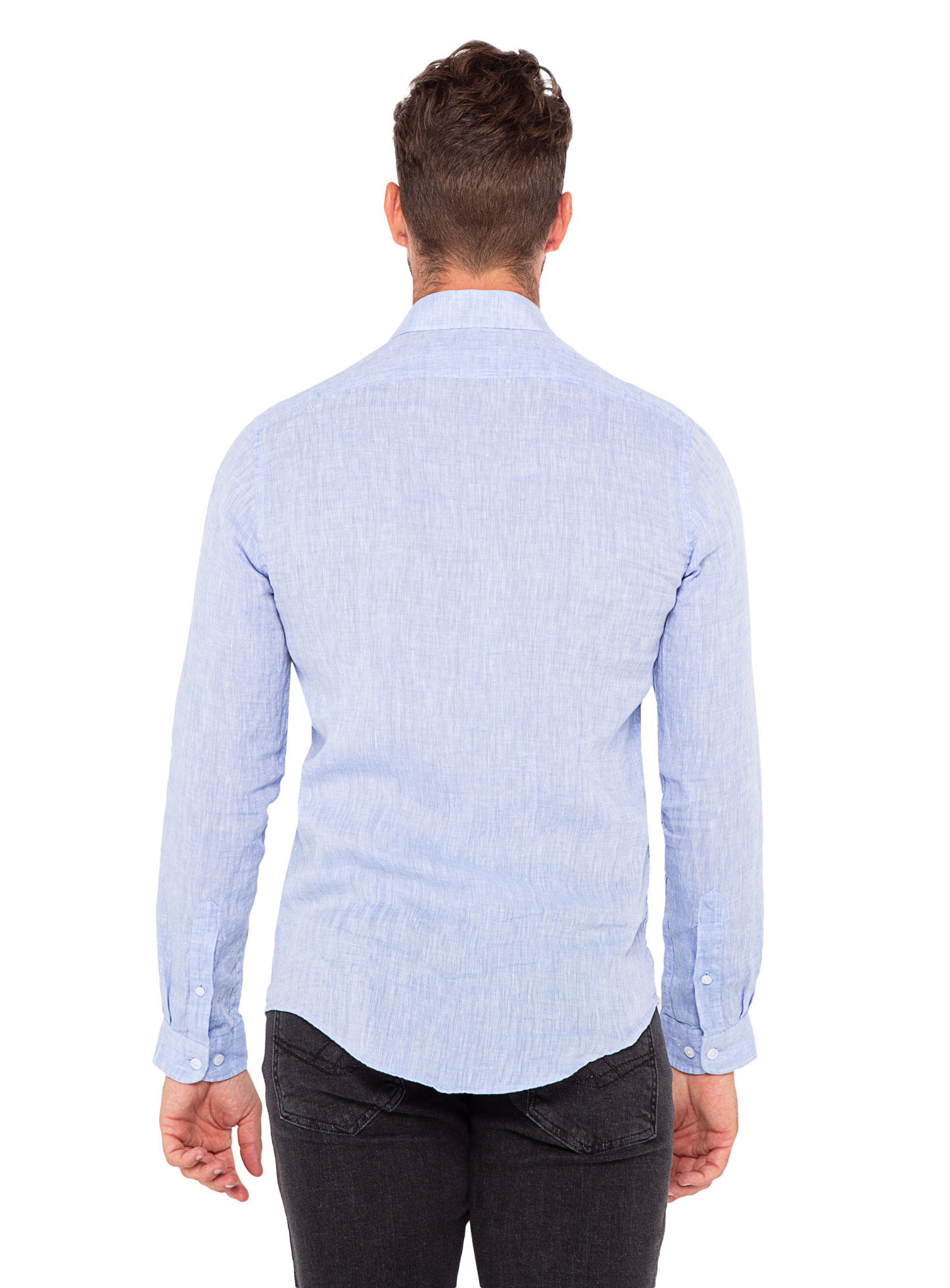 Men {collection_title} Verano Blue Washed Linen Shirt Peter Jackson