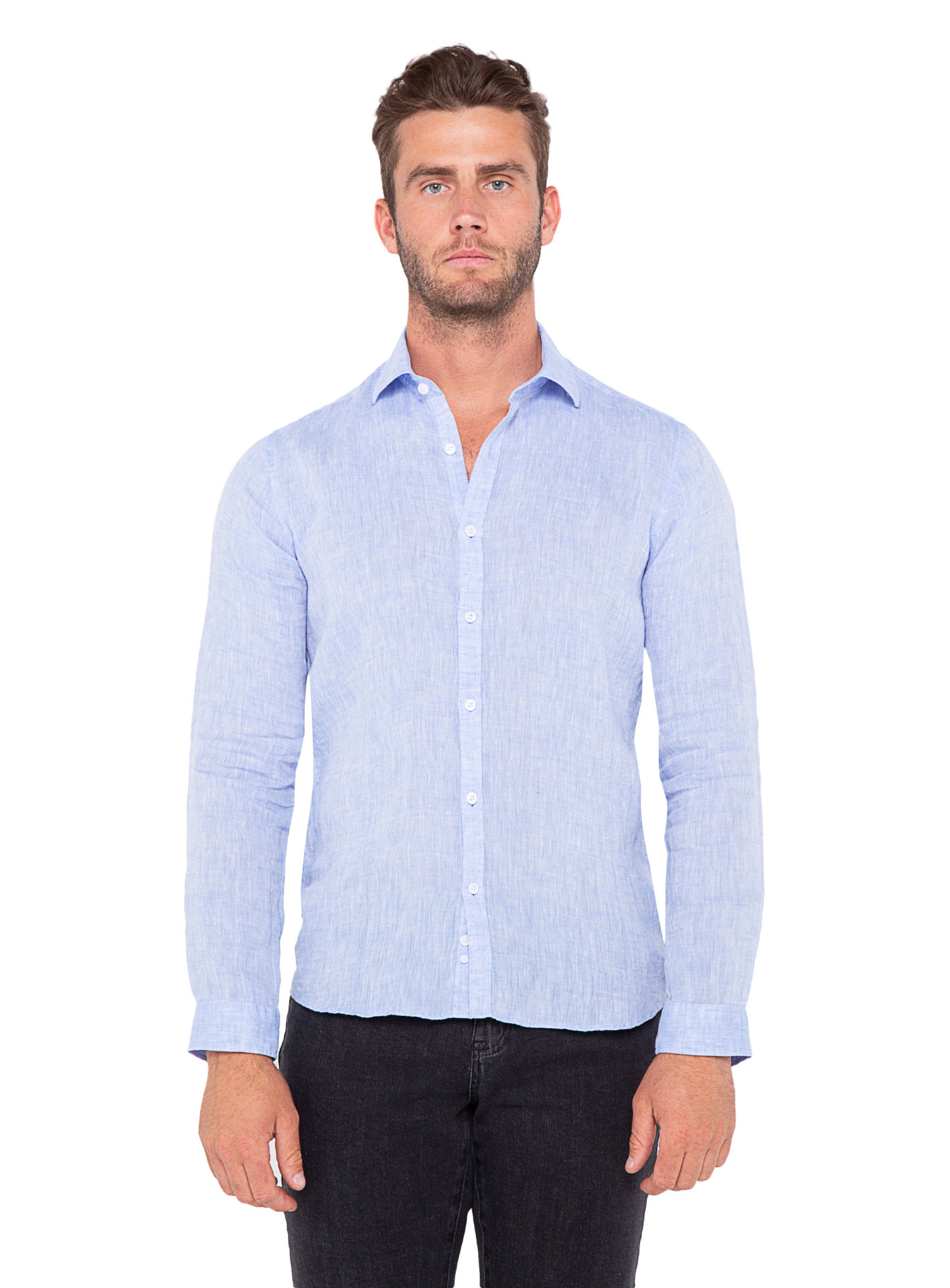 Men {collection_title} Verano Blue Washed Linen Shirt Peter Jackson