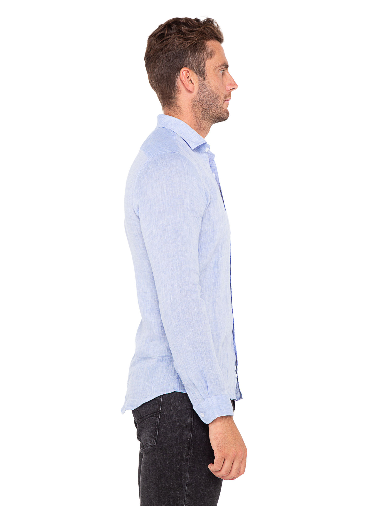 Men {collection_title} Verano Blue Washed Linen Shirt Peter Jackson