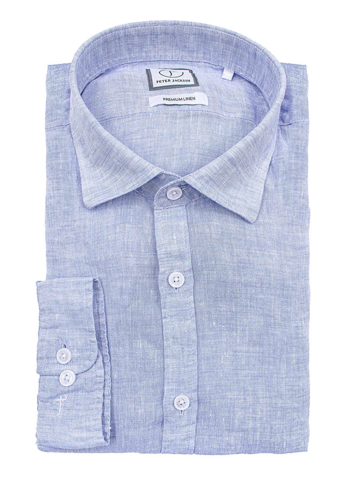 Men {collection_title} Verano Blue Washed Linen Shirt Peter Jackson