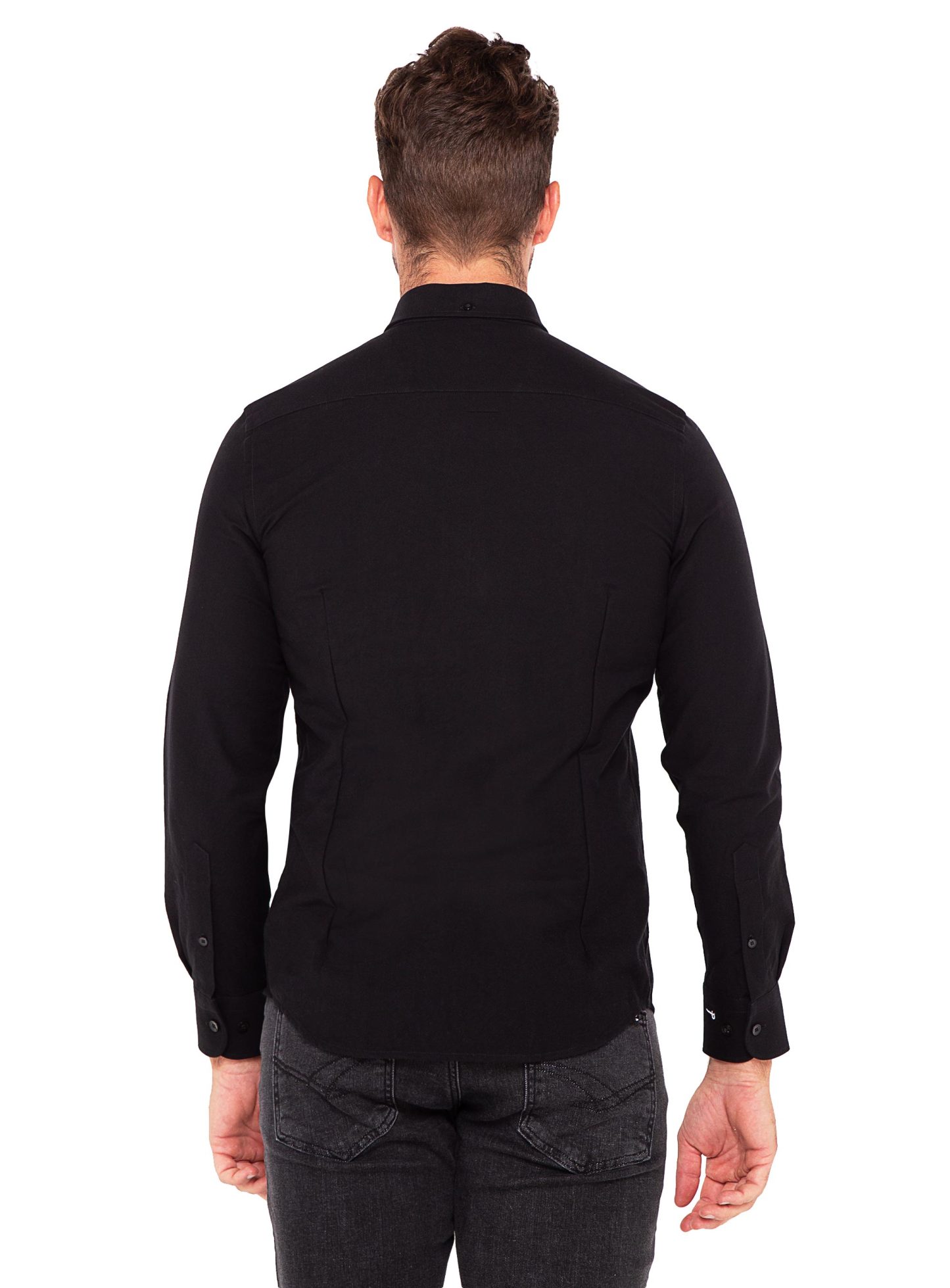 Men {collection_title} Merano Black Oxford Shirt Peter Jackson