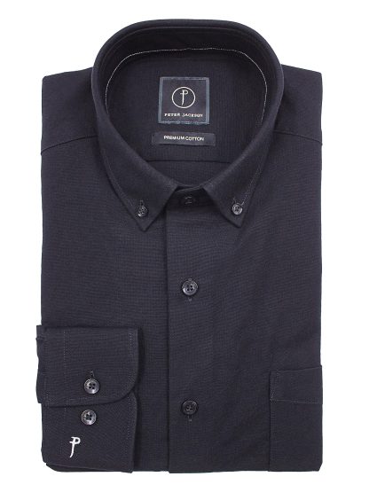 Men {collection_title} Merano Black Oxford Shirt Peter Jackson