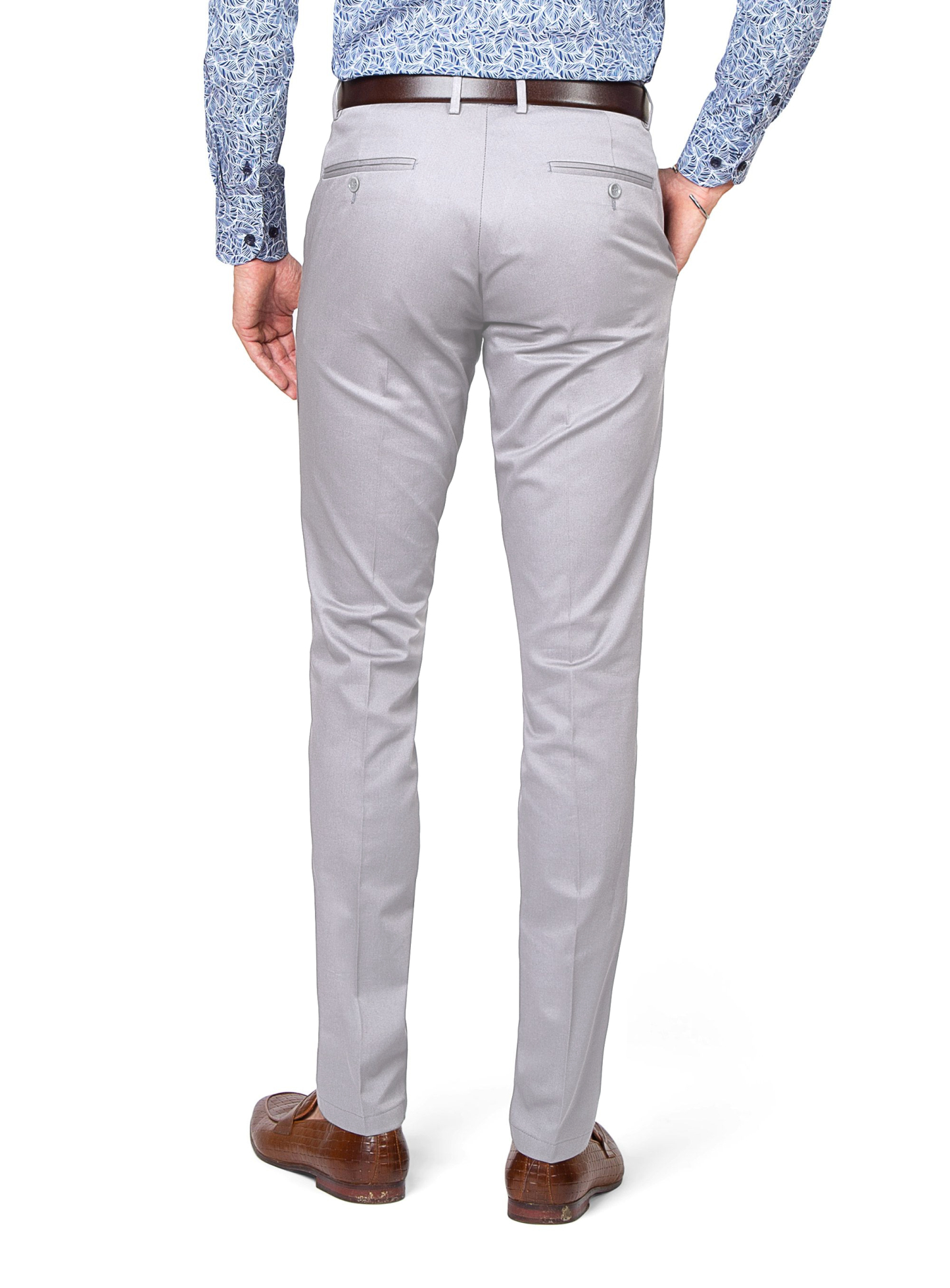 Men {collection_title} Brera Silver Cotton Chino Peter Jackson