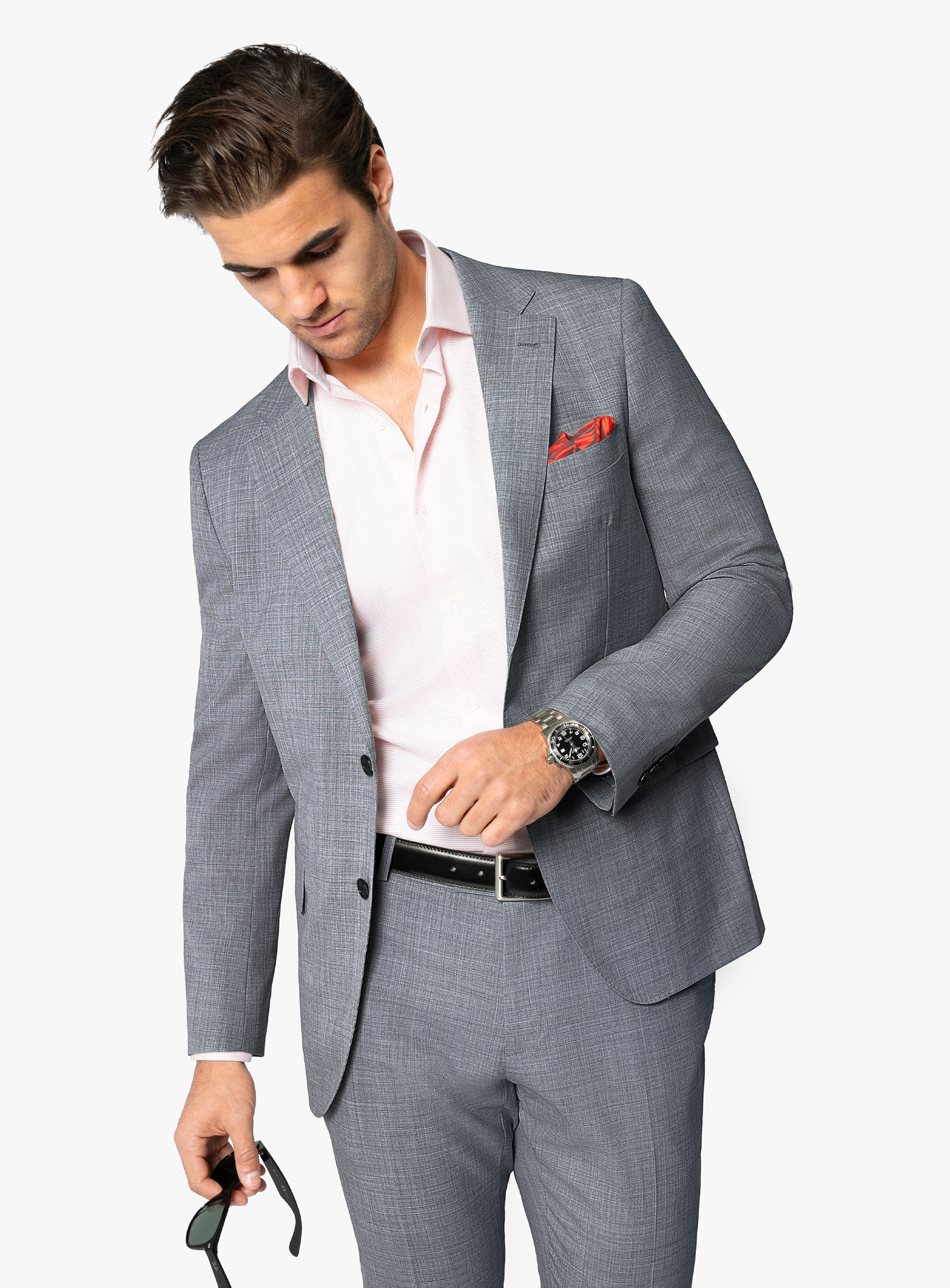 Men's Beach Wedding Attire Suit Menswear Light Gray $199