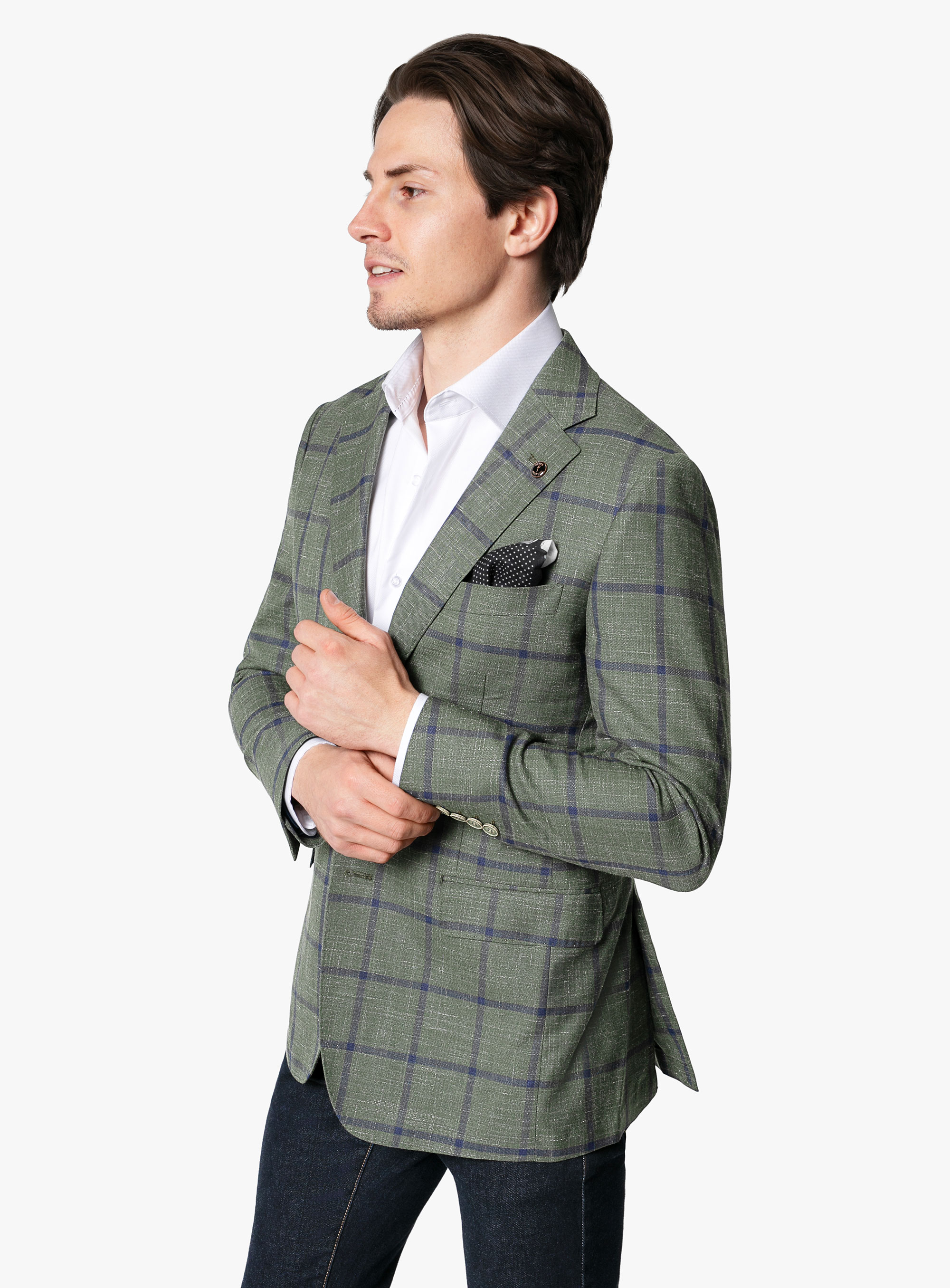 Green checkered clearance coat