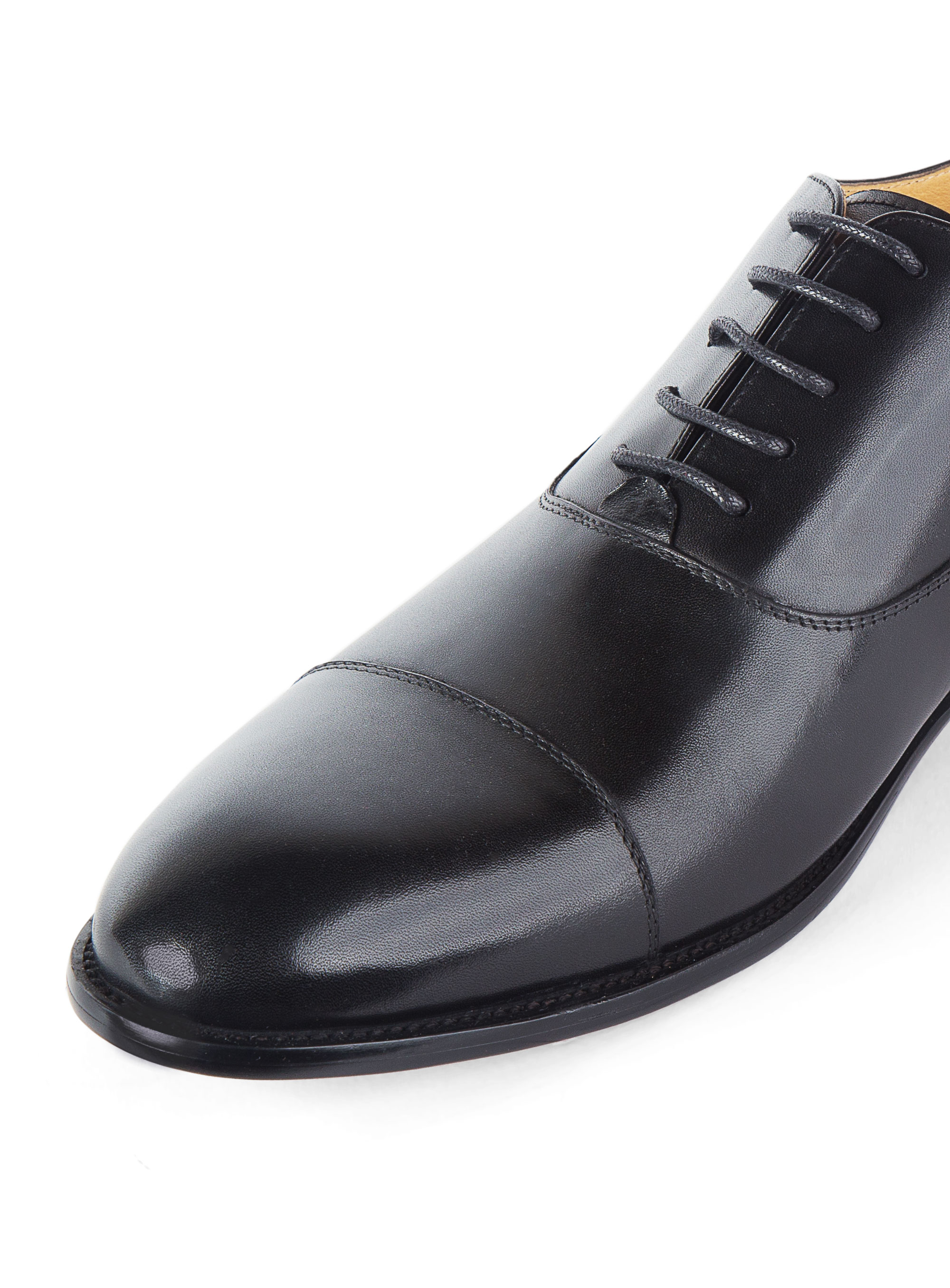 Men {collection_title} Montisanti Black Toe Cap Derby Peter Jackson