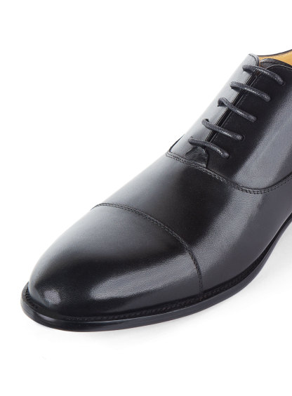Men {collection_title} Montisanti Black Toe Cap Derby Peter Jackson