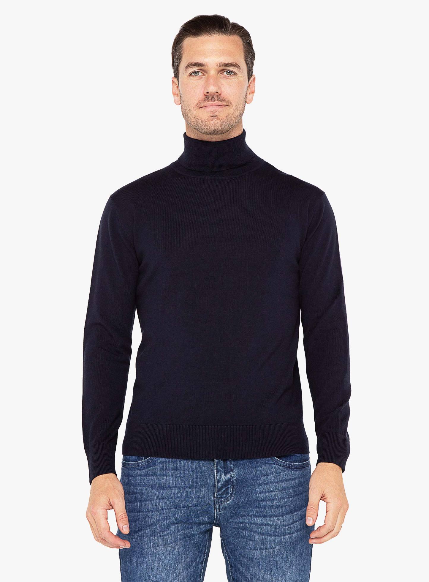 Men {collection_title} Navy Turtleneck Knit Peter Jackson
