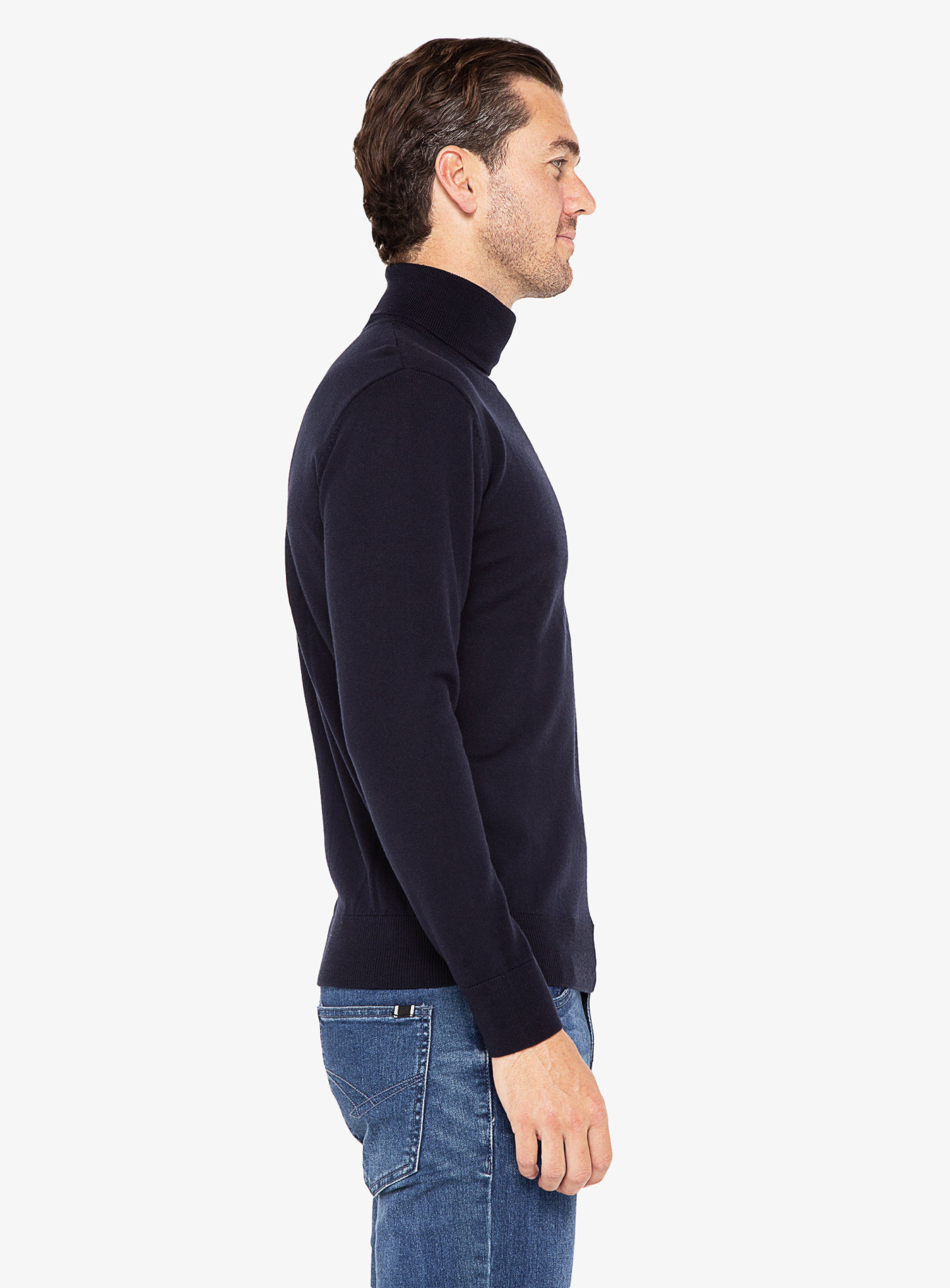 Men {collection_title} Navy Turtleneck Knit Peter Jackson