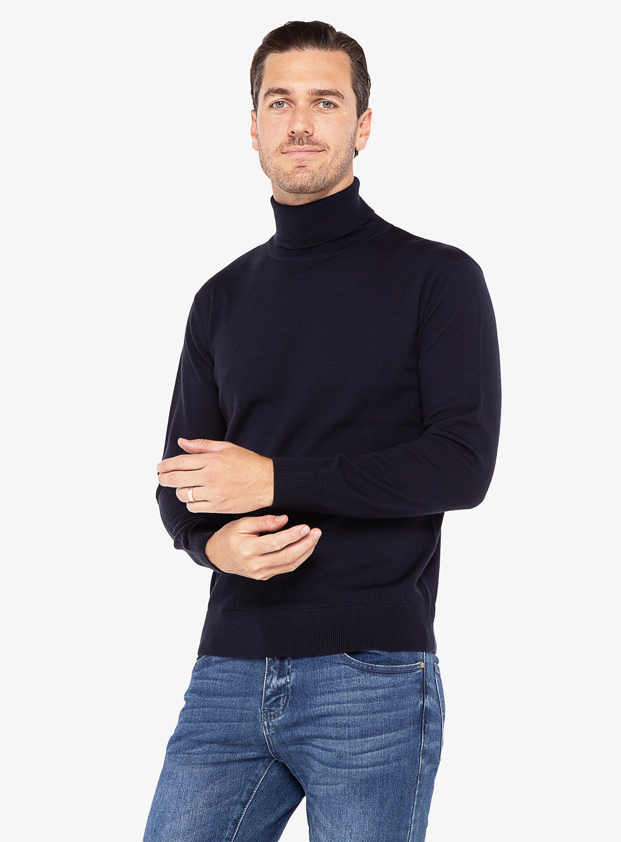 Turtleneck navy top