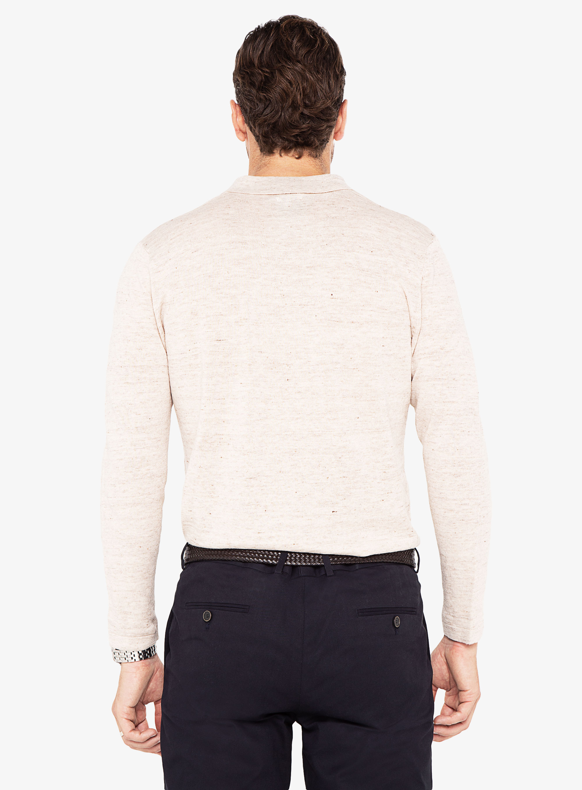 Taupe Long Sleeve Polo Knit