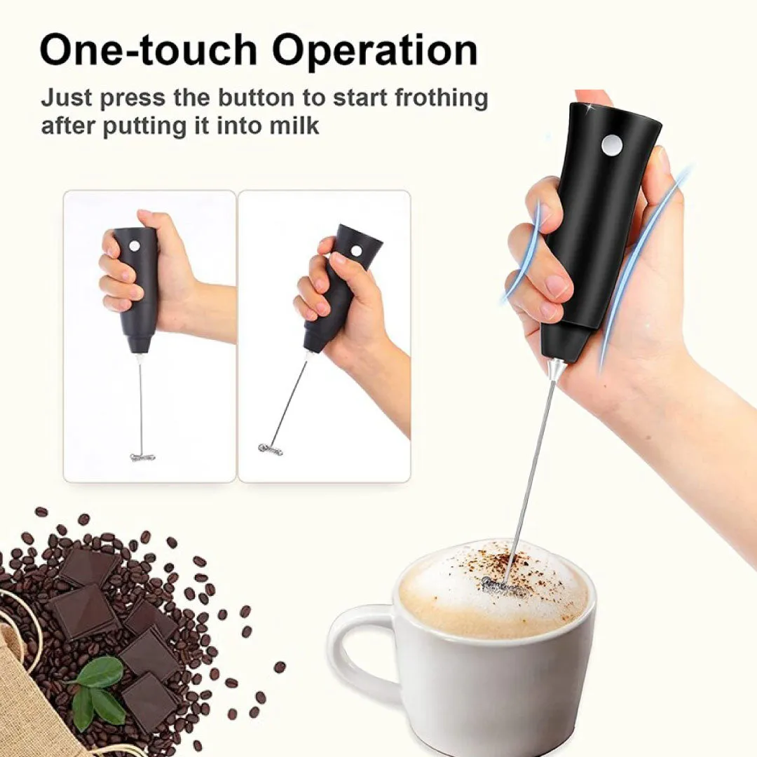 Cordless Hand Mixer Electric Coffee Frother Matcha Whisk 3 Speeds