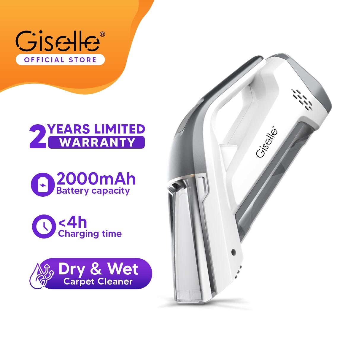 [New Arrived] Giselle Wireless Spot Cleaner For Fabric & Upholstery - KEA0362