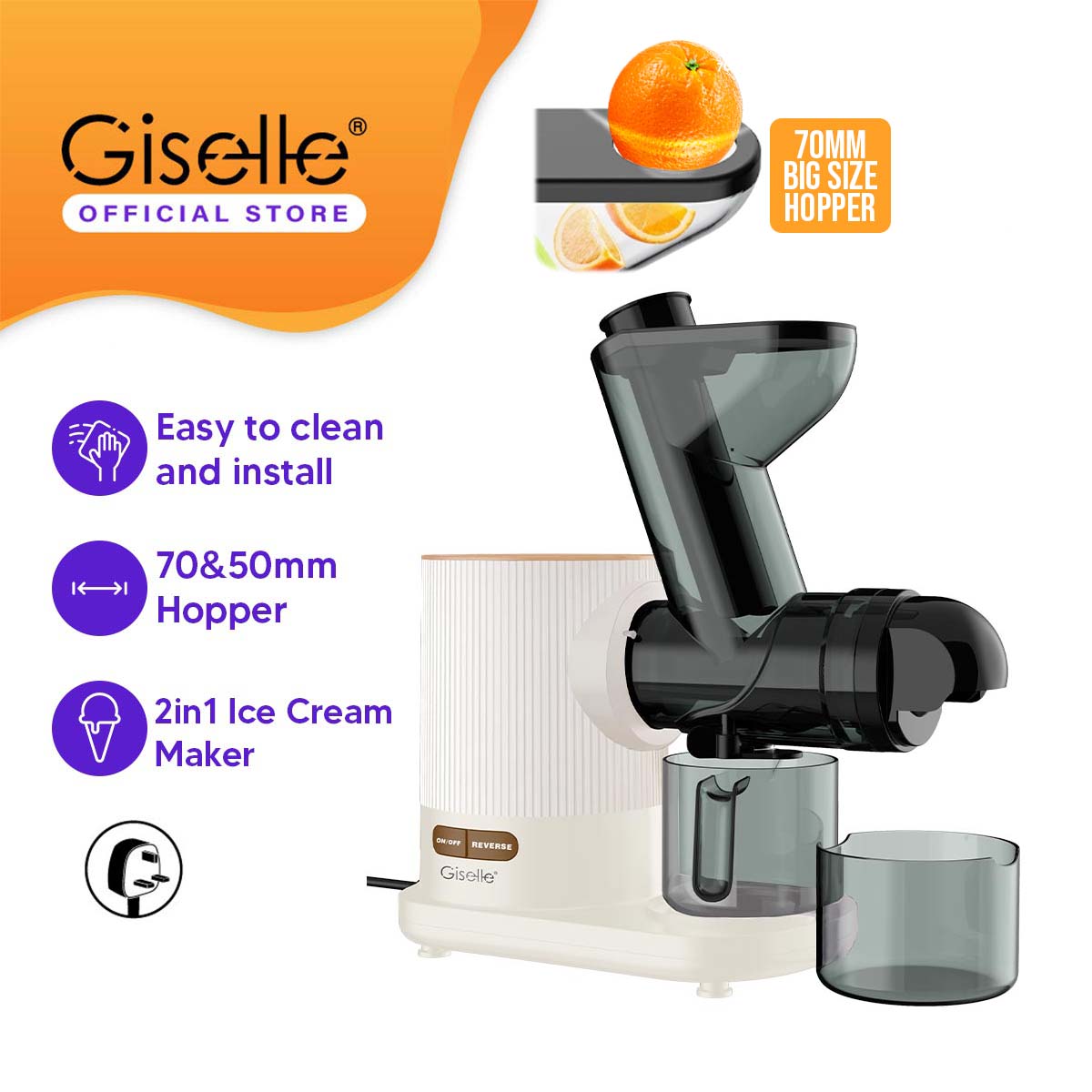 Giselle 2 in 1 Multi-Application Masticating Juicer - (KEA0357CR)