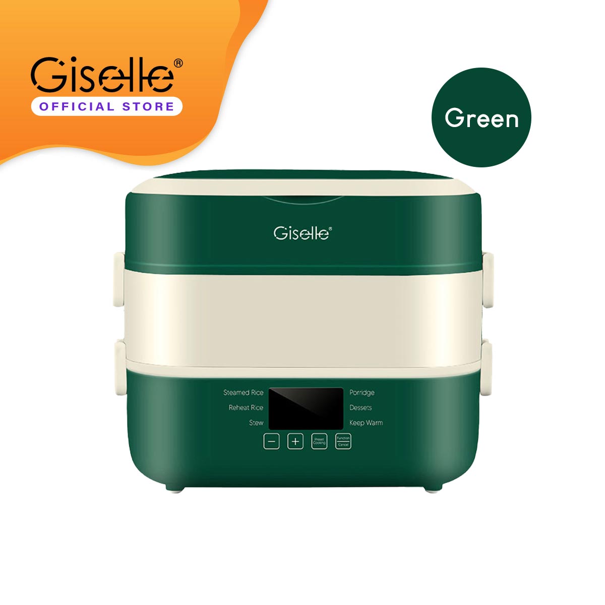Giselle 2L Electric Rice Cooker Keep Warm Lunch Box with 304 Stainless Steel Inner Pot (250W) - KEA0375